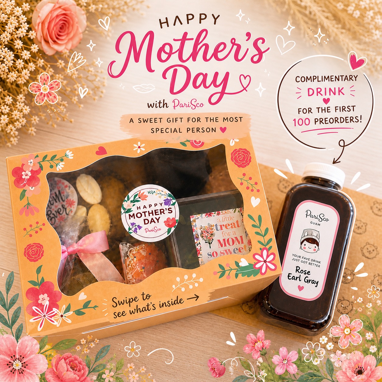🌸 Mother’s Day Pre-Order Launch
Mother’s Day is almost here 🤍
Celebrate her with something sweet, thoughtful, and made with love.
Pre-orders open tomorrow, May 3rd.
Our limited Mother’s Day boxes include:
✨ Dubai Chocolate Cake
✨ Banana Black Sesame Cookie
✨ Heart-Shaped Ube Butter Mochi
✨ Earl Grey Tea Cake
✨ Cotton Candy French Macaron
💝 Mother’s Day Box — $40
🎁 Includes a complimentary bottled Rose Earl Grey tea for the first 100 pre-orders only
Pre-orders are highly recommended to guarantee availability.
Limited boxes may be available in-store on a first come, first serve basis.
📞 Call to pre-order starting May 3rd: 646-0099
📍 Available at all Parisco locations
#Parisco #PariscoGuam #MothersDayGuam #GuamEats #GuamFoodie
MothersDayGift DessertBox LuxuryDesserts GuamDesserts
FoodieGuam SupportLocalGuam PreorderNow LimitedEdition
SweetMoments GiftIdeas CafeGuam IslandEats