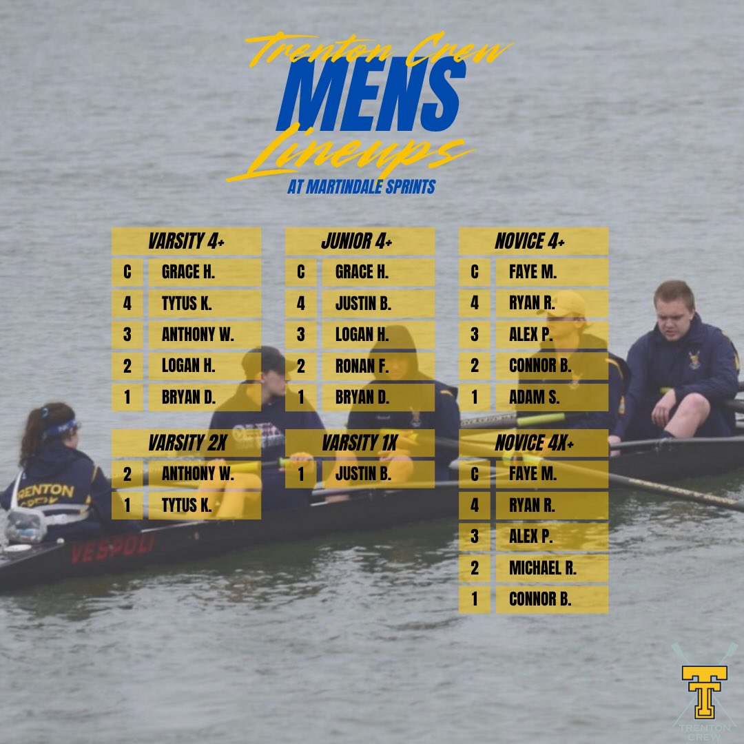 Trenton Crew will be racing tomorrow at Martindale Sprints out at Kent Lake. 🚣🏻♀️ Races begin at 7:30am.