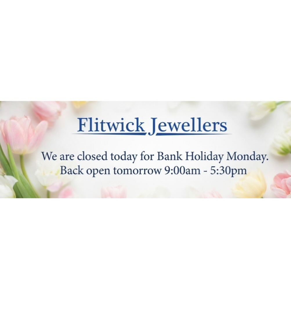 We are closed today (Monday 4th May) but we’re open tomorrow (Tuesday 5th May) from 9:00am – 5:30pm
So why not pop in to see us, we can help with:
🛠️ Repairs
💎 Cleaning
🔋 Watch Batteries
🎁 Gifts for Every Budget
💍 Wedding Bands and engagement ring
💰Selling your old gold
And so much more.
We look forward to you visiting us soon.
#flitwickjewellers #bankholidaymonday😎☀️ #shoplocal #independantbusiness