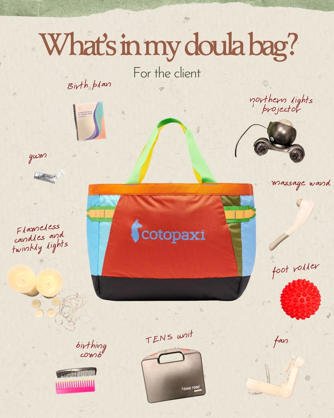 🌱What’s in my doula bag?
With an upcoming delivery, I thought it would be fun to share what I bring!
What helped you during labor?