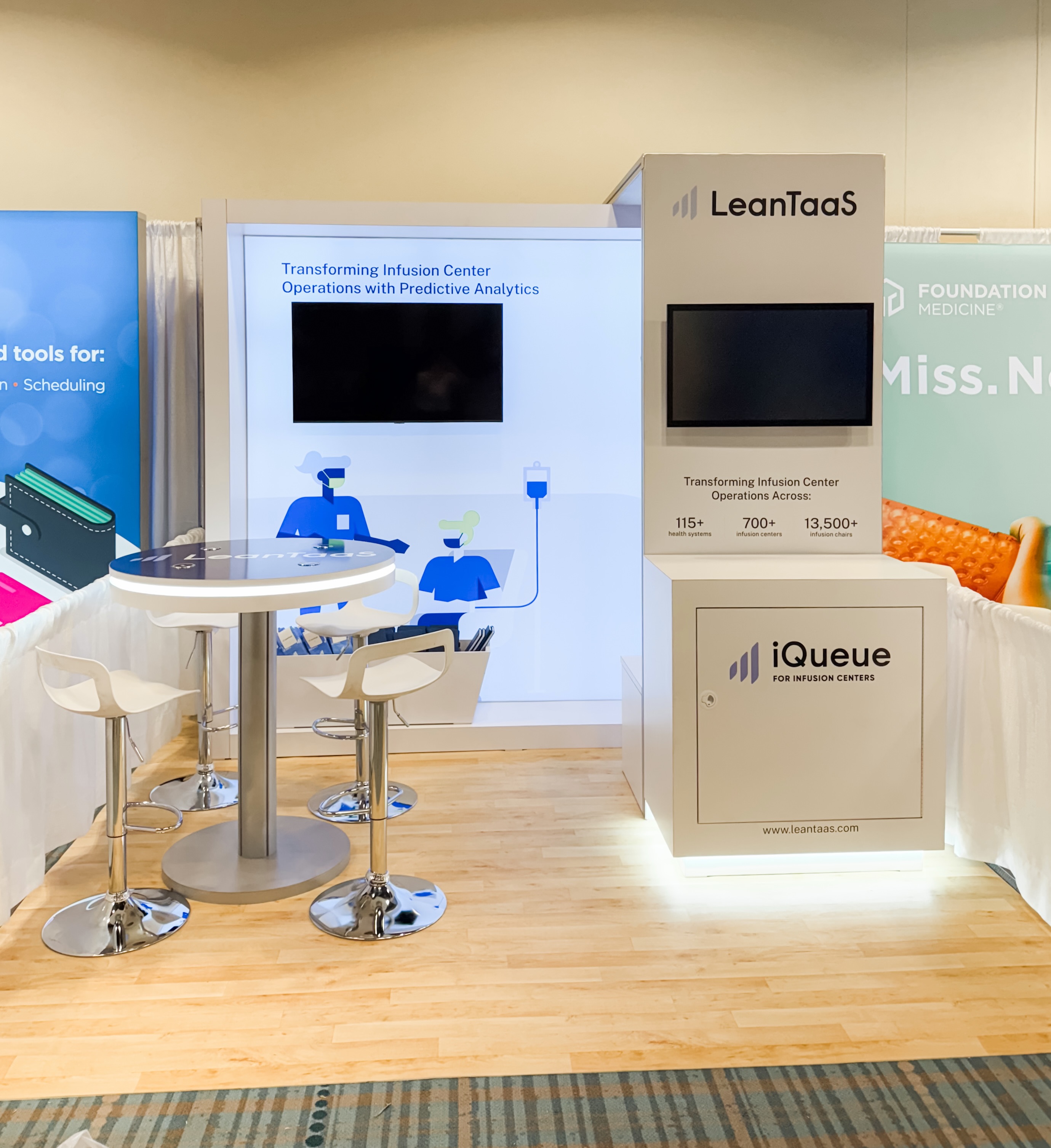 Wishing @leantaas a wonderful event at #COA2026 👏
This custom rental booth blends clean design with smart messaging—highlighting how predictive analytics is transforming infusion center operations. From the illuminated graphics to the integrated screens and welcoming meeting space, every detail is built to spark conversations that matter.
A perfect example of how thoughtful exhibit design can turn complex solutions into clear, engaging experiences.
#TradeShowExhibit #BoothDesign #experientialmarketing