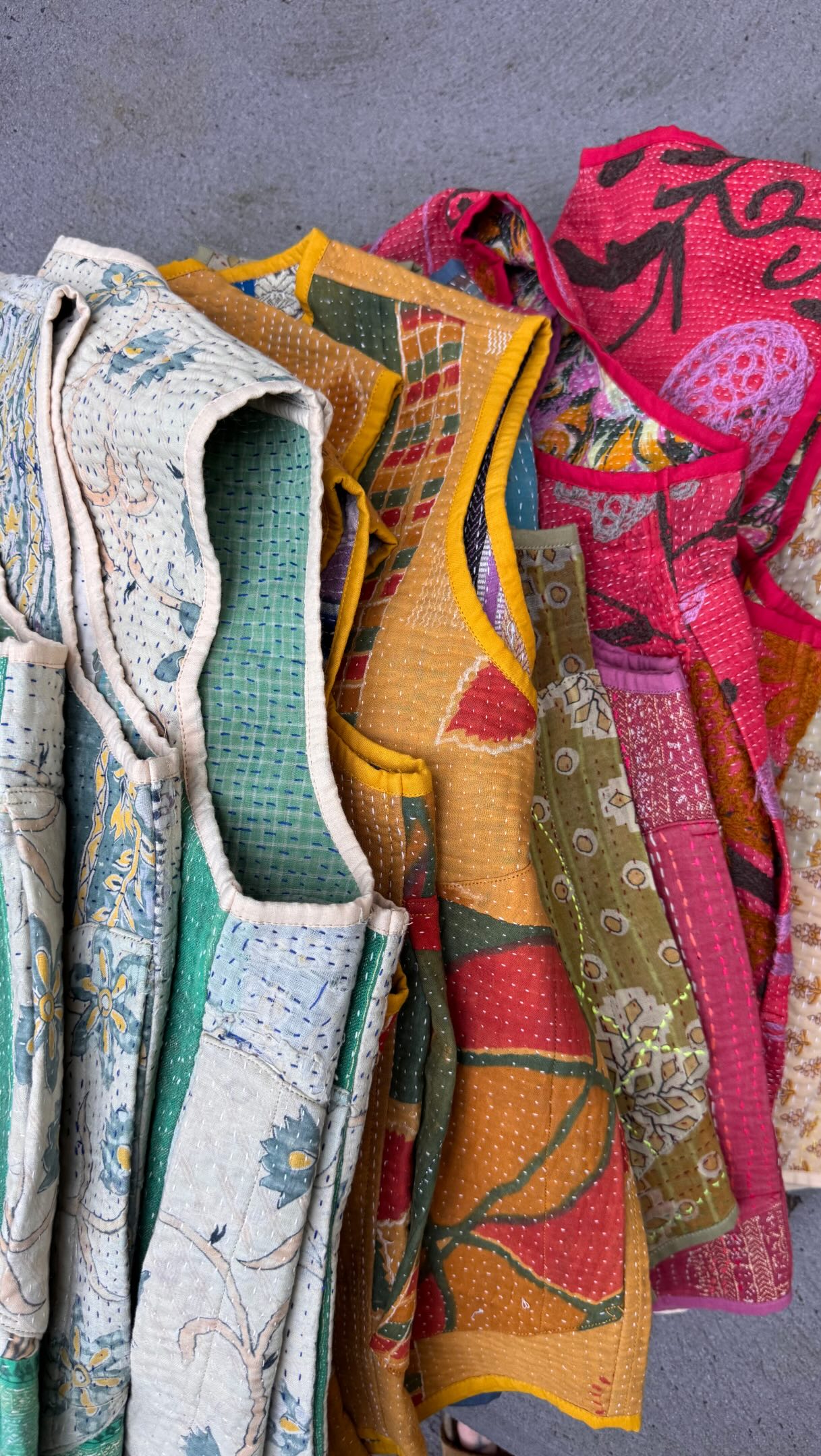 Our MIRA Kantha Vests… Layer up ready for Winter.
Launching online this Friday 8th May, 9am AEST 🤍
.
.
.
.
.
.
.
.
.
.
.
#repurposedkantha #slowfashion #fleetwoodcollection #artisanmade #sustainablefashion