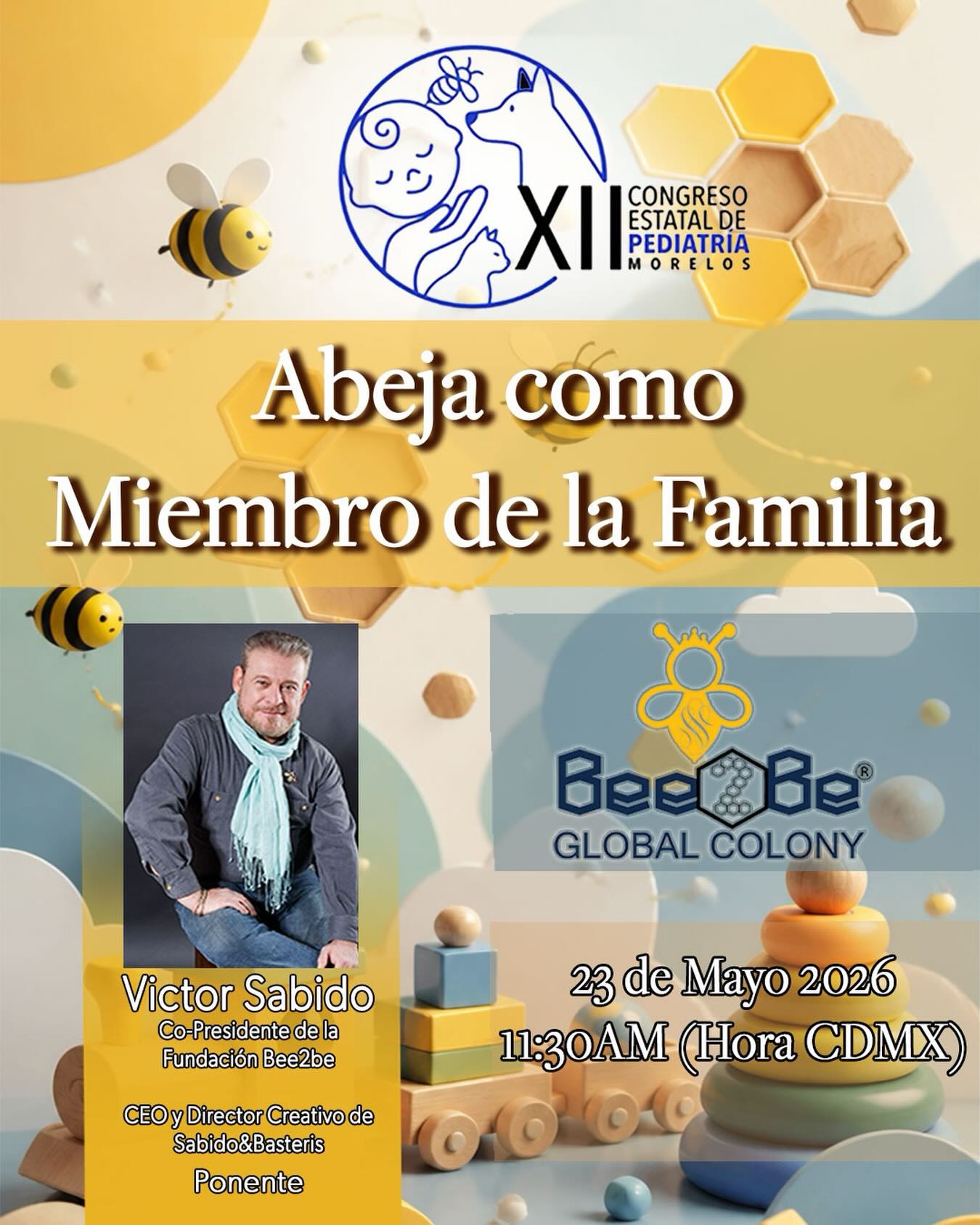 Nuestra Colmena sigue creciendo.
Gracias al Congreso Estatal de Pediatría de Morelos por la invitación a conversar sobre la Abeja como miembro de la familia.
