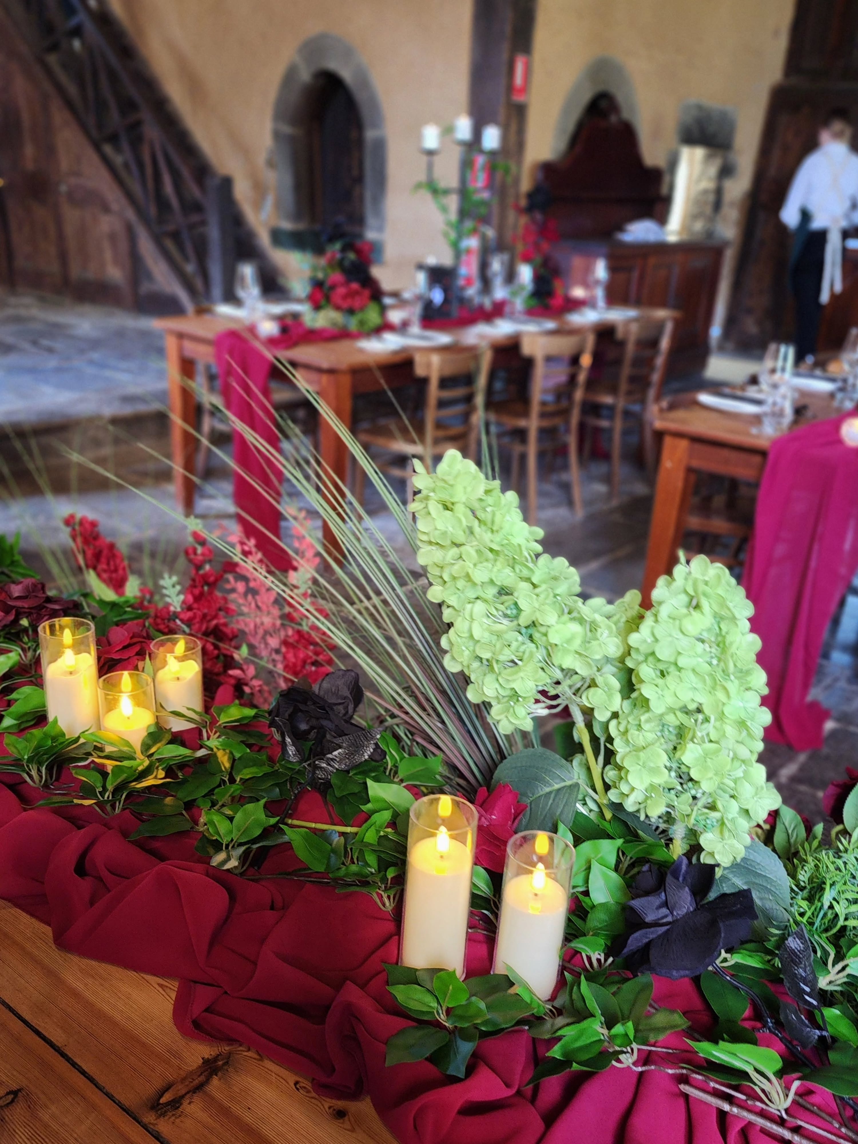 Montsalvat always has its own kind of magic, and this one felt especially beautiful
From the ceremony meadow through to the reception, everything was repurposed and reworked to carry the same feeling into the space where everyone gathered
Deep wine reds, black and layered greens brought a whimsical gothic feel that suited both the couple's and the venue so perfectly
Seeing it all come together in a way that felt seamless from start to finish was something really special
So grateful to have been part of this day and to create something that reflected the couple so well
If this is the feeling you want for your wedding, you’re always welcome to reach out
@montsalvatweddings
@montsalvatartscentre @katrina_joy99
@d_noah_arc_y
@plannedwithlovebynatasha
@natashachandracelebrant
@decodays (custom faux flower hire, concept and styling)
Photos to come by @dylanpatrickmartin
#melbourneweddingstylist #melbourneweddings #weddingstyling #fauxfloralsmelbourne #montsalvatwedding