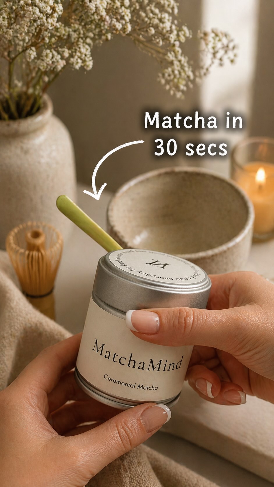 Quick matcha at home (30 seconds)
If you want to make sure you’re getting all the benefits of ceremonial matcha… make it at home.
Instructions:
1/2 tsp matcha is all you need
(1 tsp if you like it stronger)
Add warm (not boiling water)
Whisk or Froth… do not use a fork 🙈
Heat milk and froth or add ice for cold matcha
Pour & Enjoy!
Our ceremonial matcha is served in tins - as matcha is extremely sensitive to heat and light.
Do not store in glass jars and keep in cool cupboards or it will oxidise, lose its nutrients and taste “fishy” or “bitter”
Click the link above to purchase our high quality ceremonial grade matcha today!
#matchatutorial #matchaathome