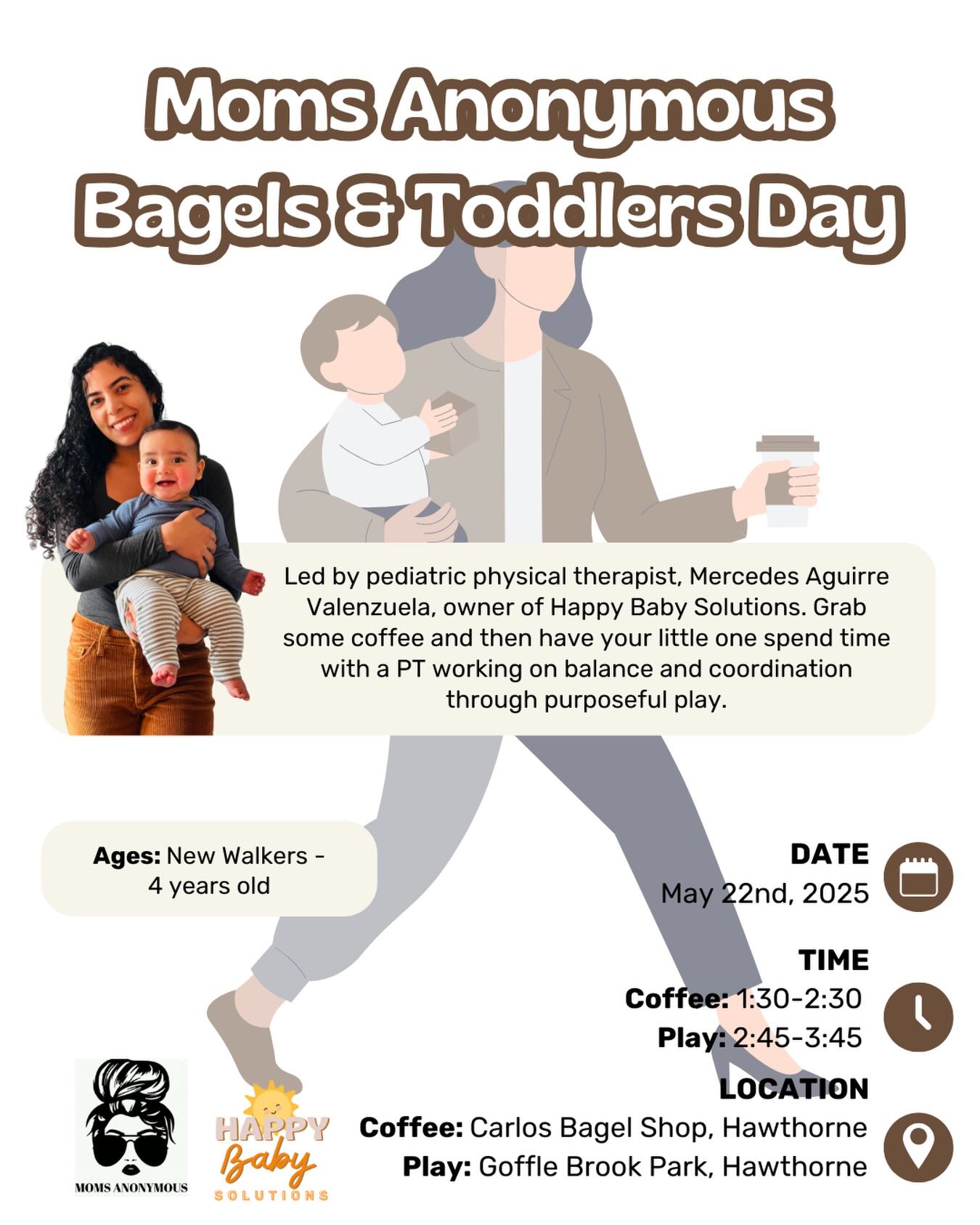 Finally! A Toddler Event ☀️☺️
🥯 FRI, MAY 22nd @ 1:30 PM: Bagel & Toddler Day! Meetup at @carlosbagelshop (Hawthorne) followed by a Toddler Obstacle Course at Goffle Brook Park with me !
Link in bio to register
Follow @m0msanon
#physicaltherapy #toddlers #pediatrics #newmoms motherhood