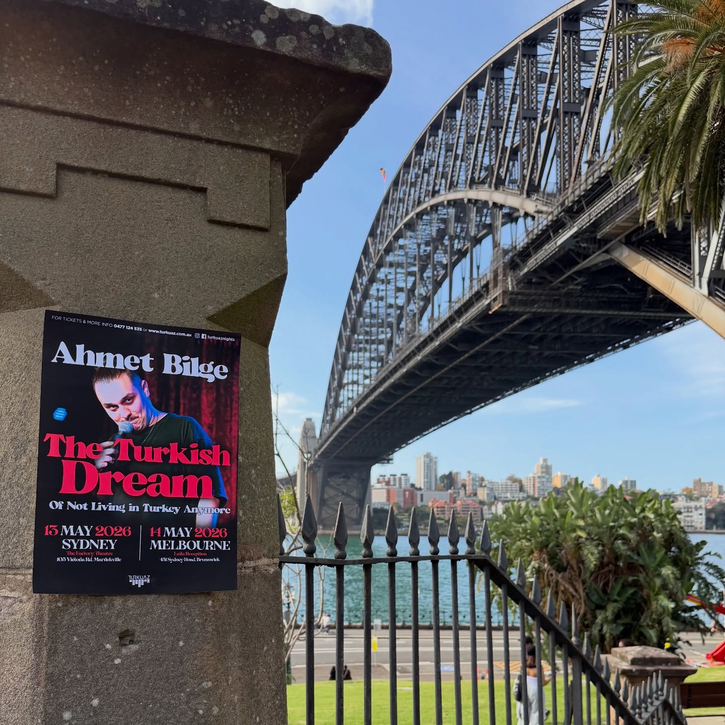 Sydney, we’re coming 🇦🇺🔥
Ahmet Bilge hits the Harbour City with his globally sold-out show “The Turkish Dream” — and this is your one chance to see it live.
🎤 Sydney – 13 May 2026
🎤 Melbourne – 14 May 2026
Internationally acclaimed. Sharp. Unfiltered. Unmissable.
🎟 Secure your seats now: www.turkuaz.com.au
BU GECE KAÇMAZ!
#AhmetBilge #TurkuazNights #SydneyEvents #MelbourneEvents #standupcomedy