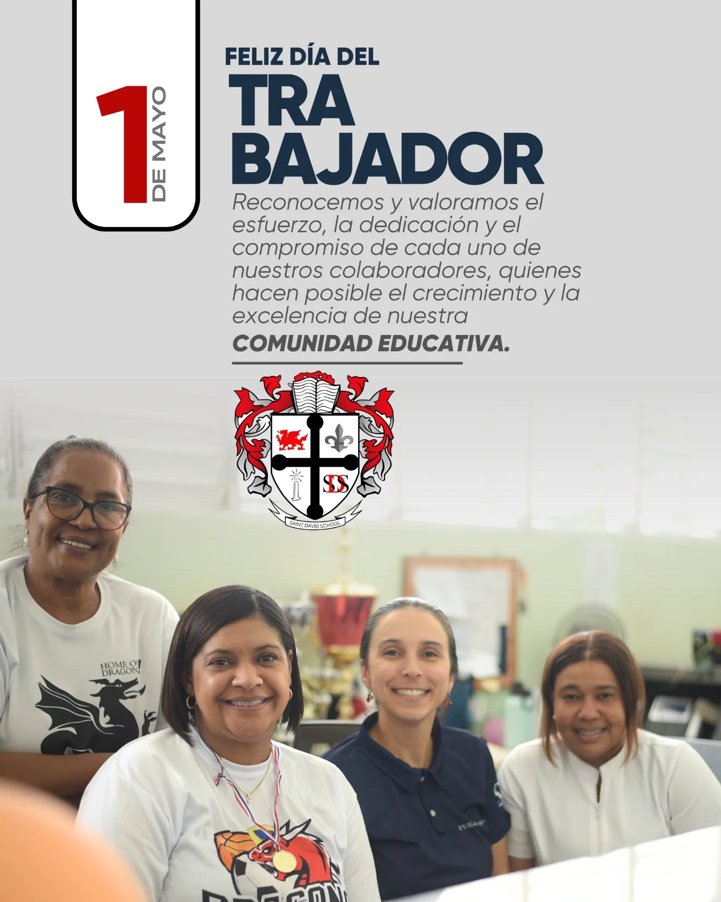 Hoy celebramos a quienes hacen todo posible día a día. 💙
Gracias por su entrega, compromiso y pasión.
¡Feliz Día del Trabajador! 👏✨
#DiaDelTrabajador #SDS #ComunidadEducativa #OrgulloSDS