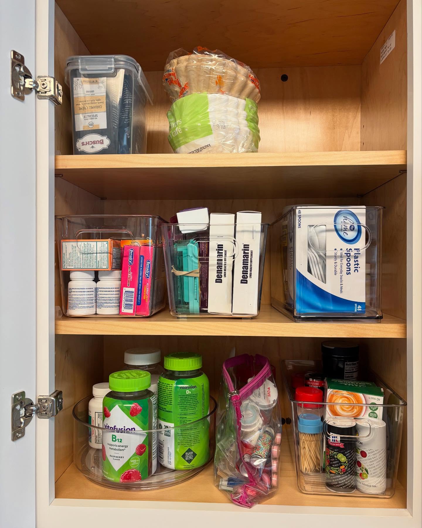 Isn’t it time for a kitchen cabinet clean-out?🧑🍳
There’s always expired foods to toss and a better way to organize! I’ll bring clear bins & turntables with me and leave you with kitchen cabinets you’ll love to open! 🤩😍
*In my client’s case, she decided to cancel auto ship of supplements after seeing how many she had hiding in the cabinets. Maybe you can relate? 😉
#declutteryourhome #cleanoutcabinets #kitchencabinetcleanout #organizeyourhome #bins #turntables #loveyourhome #perfectlyplaced #perfectlyplacedllc