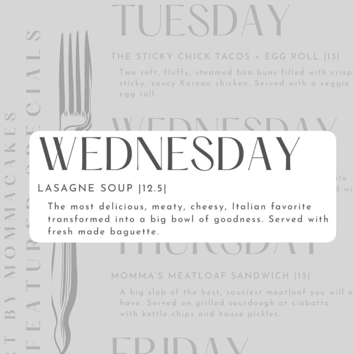 Lasagna… but make it spoonable 😘🔥Our Lasagna Soup is hot, cheesy, and ready to ruin your “I’ll just have something light” plans.
Come get cozy with a bowl that knows exactly what it’s doing 😏🍲
#LunchNearMe #EatLocalToday #DailyLunchSpecial #FreshMadeFood #ComeHungry
