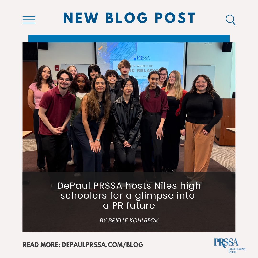 New blog post just dropped! 🚨
DePaul PRSSA welcomed Niles Township High School students for a behind-the-scenes look at the world of PR, from agency visits to campus life. Read how we’re building the next generation of communicators.
💫Link in bio to read more.