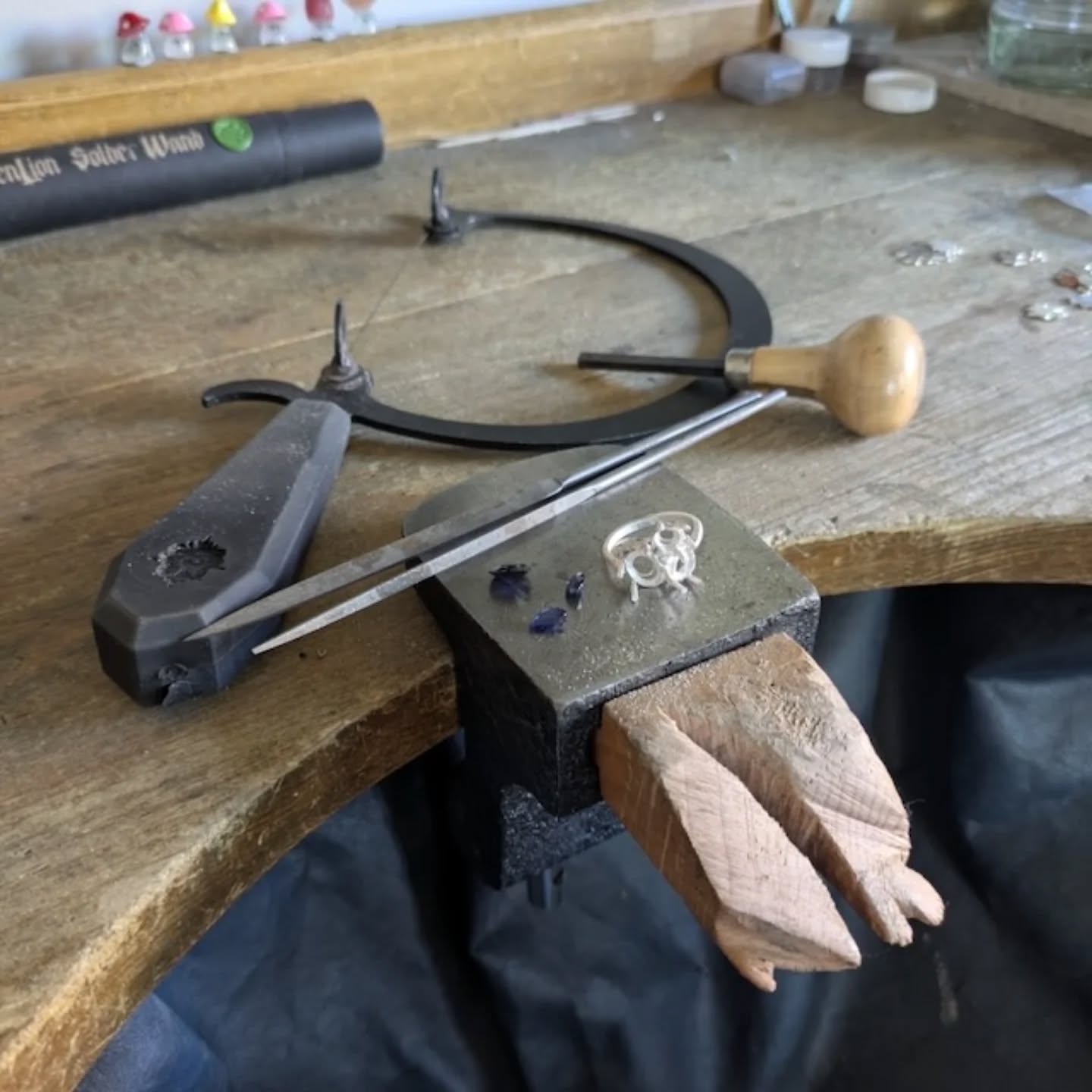 Today I’m working on a sapphire ring. It's a slow project that has been on my bench for a few weeks and the best thing is that I'll be keeping this one for myself 😊
I have three different shaped sapphires that I am going to set as a cluster, which should make it really unique. It’s a bit of a challenge technically, so I’m both excited and hoping it all goes to plan!
Wish me luck.