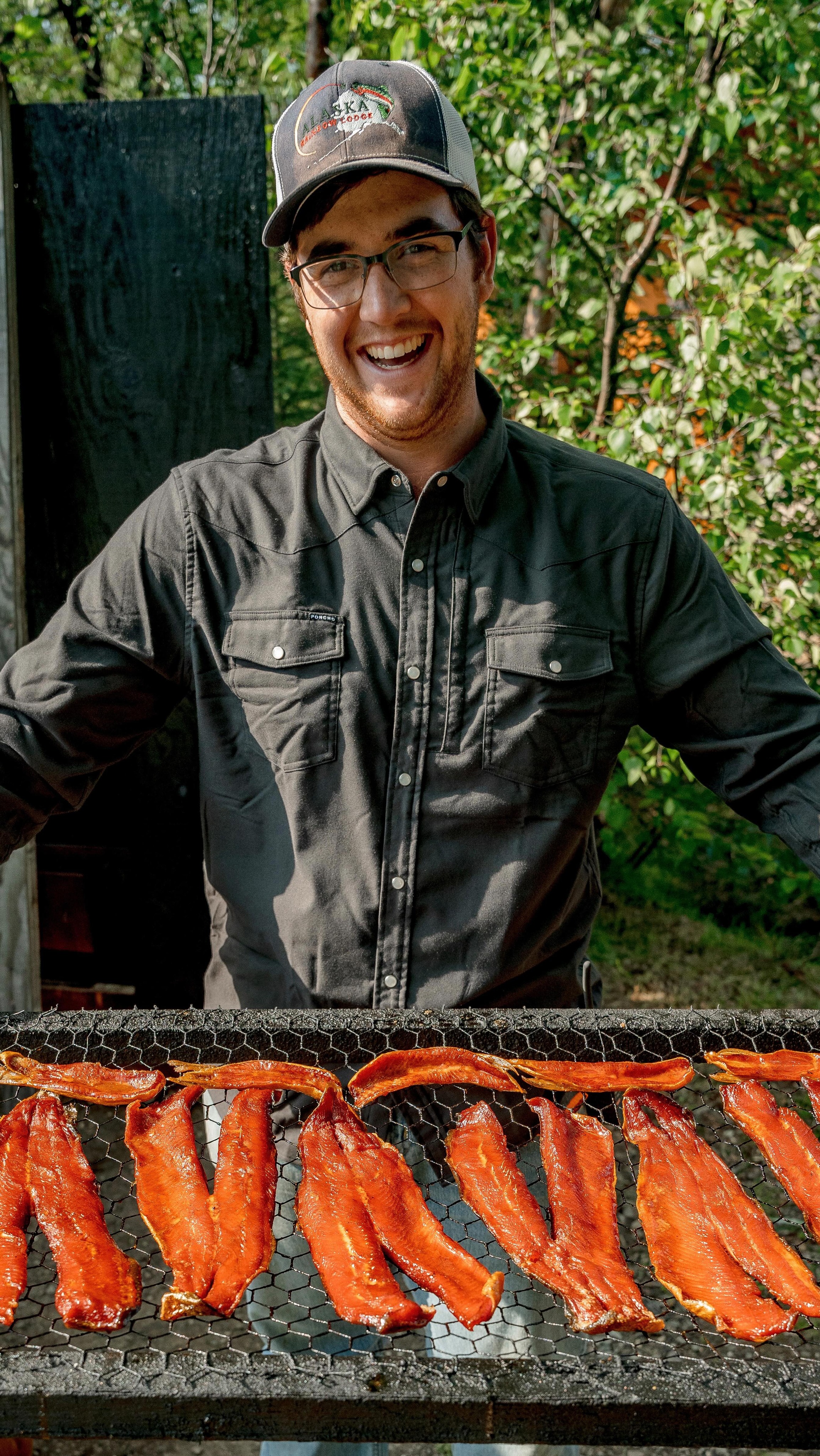 Fresh off the smoker at Alaska Rainbow Lodge 😮💨
Nothing hits like smoked salmon done right. Caleb lets you into one of the many special moments waiting for you here this summer. A few spots left for the 2026 season, don’t miss your chance! #alaskarainbowlodge #alaskalodge #fishinglodge #rivermonsters #smoked salmon