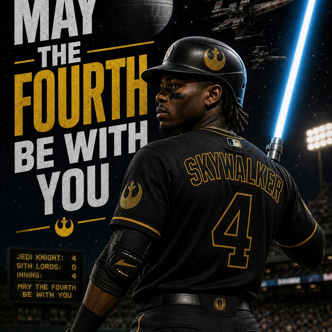Stay disciplined. Stay focused. Trust your path.
Because when the pressure rises and the lights get bright… that’s when your Force shows up.
Keep swinging. Keep believing.
Your moment is coming.
May the Fourth be with you — always.