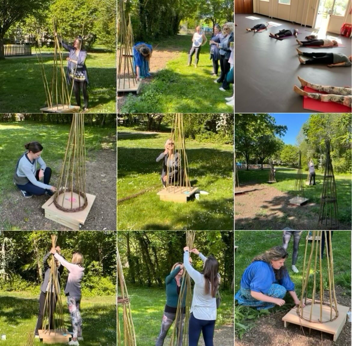 Annie and I thoroughly enjoyed our relaxing yoga and obelisk making workshop this morning - it was the perfect way to start a week!
The session began with a relaxing yoga session; flowing through the warriors, testing our balance in tree and finding our inner child in happy baby.
After refreshments, we headed into the sunshine where Annie led us in the obelisk workshop. Using willow to create our towering structures that now await flowers to finish them off.
We run an adult workshop every month, so do follow us to find out more and be a part of these fabulous workshops.