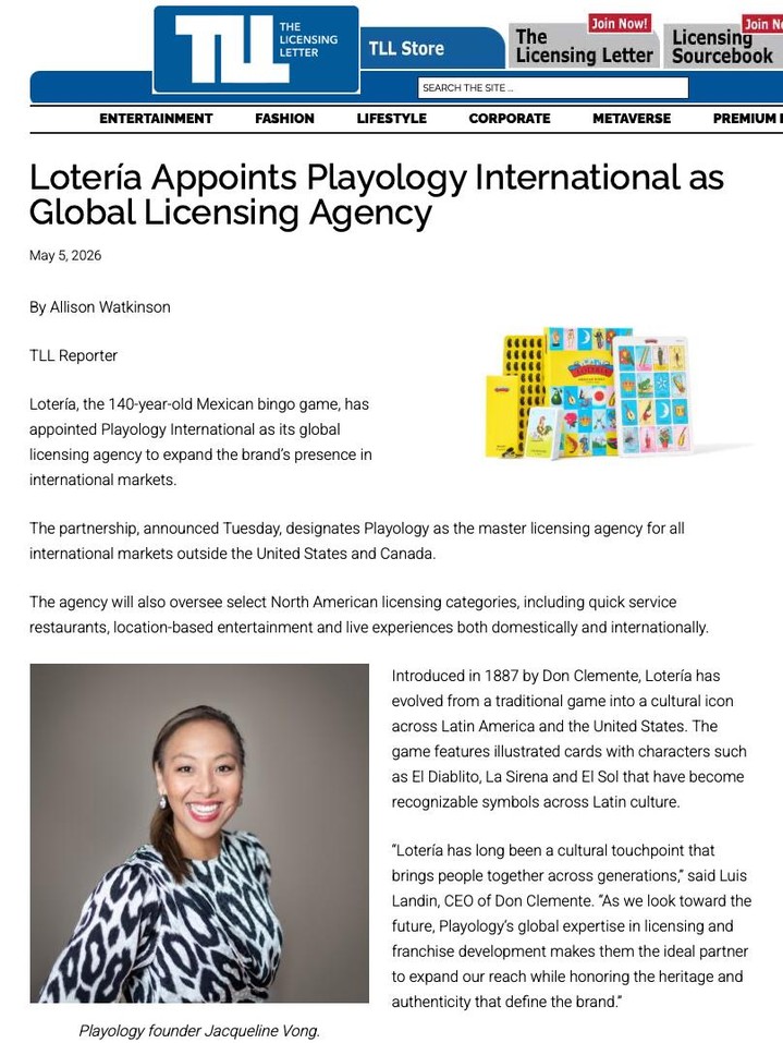 Some games are timeless. ❤️
For generations, @originalLotería has brought families and communities together through storytelling, tradition, and connection.
We’re honoured that Playology International has been named the global licensing agency for @autentica.Lotería, and excited to help grow this iconic brand around the world while celebrating the rich cultural legacy behind it.
We’re also looking forward to connecting with potential partners at the Licensing Expo in Las Vegas in just two weeks.
#Loteria #PlayologyIntl #LicensingExpo #BrandLicensing #Licensing #CulturalConnection
