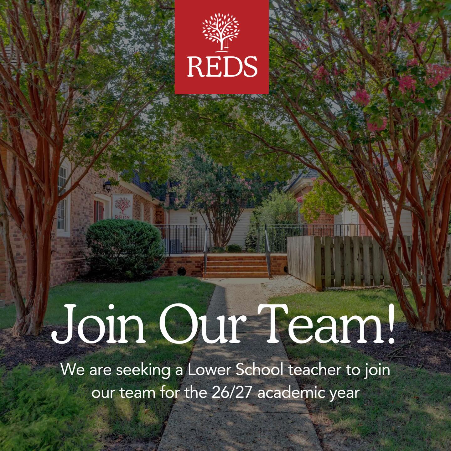 A rare opportunity has opened up in our Lower School! 🏫
We are seeking a Third Grade Lead Teacher to join our team for the 26/27 academic year. If you’re passionate about inspiring young learners and creating a dynamic classroom environment, we’d love to hear from you.
Interested candidates should visit our website to complete an application and send a resume to info@redsschool.org for consideration.