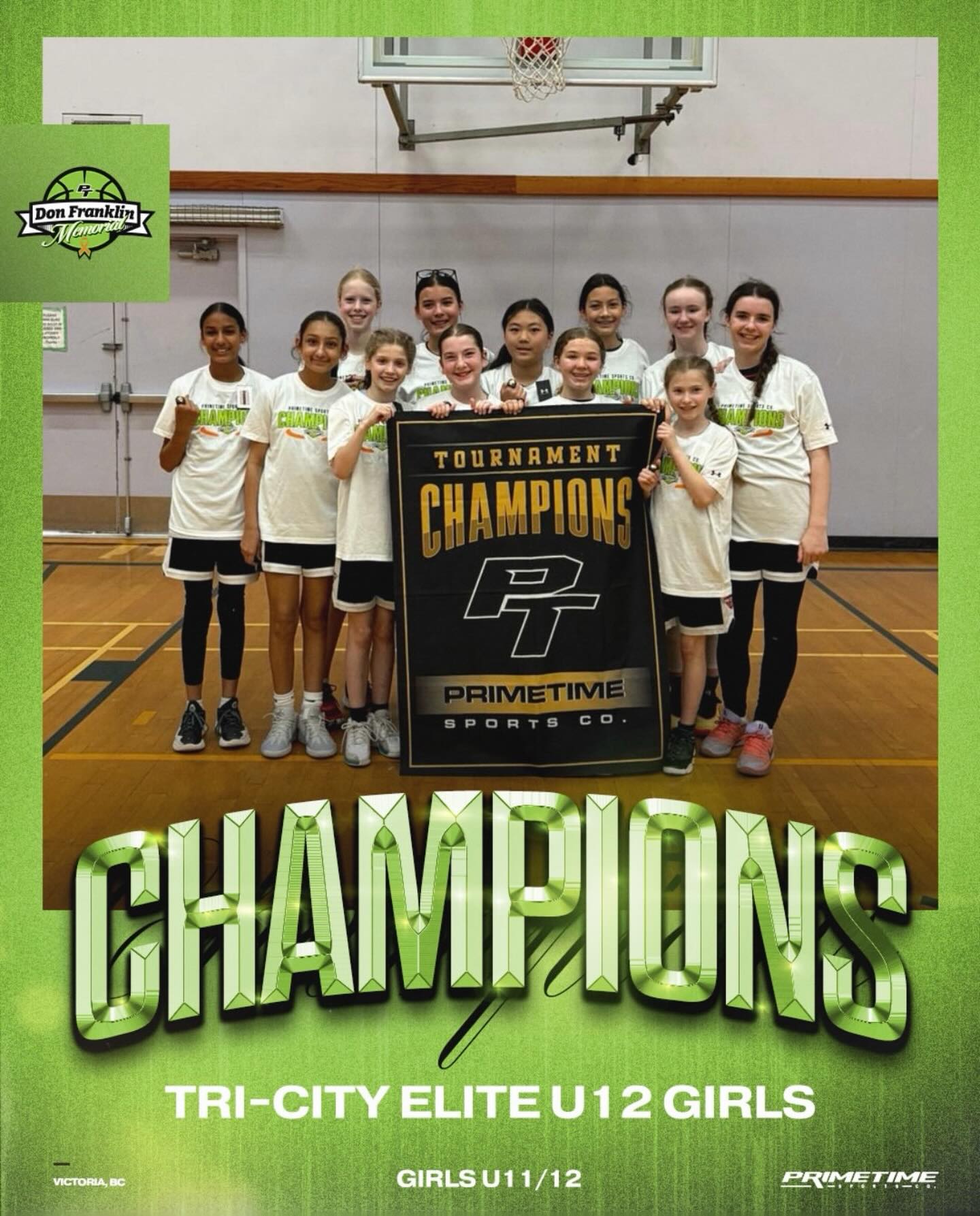 Congratulations to our U12 girls elite on winning the Don Franklin memorial tournament this past weekend. Our girls had the opportunity to travel to Victoria and compete winning all of there games. Great work girls! 🏀
