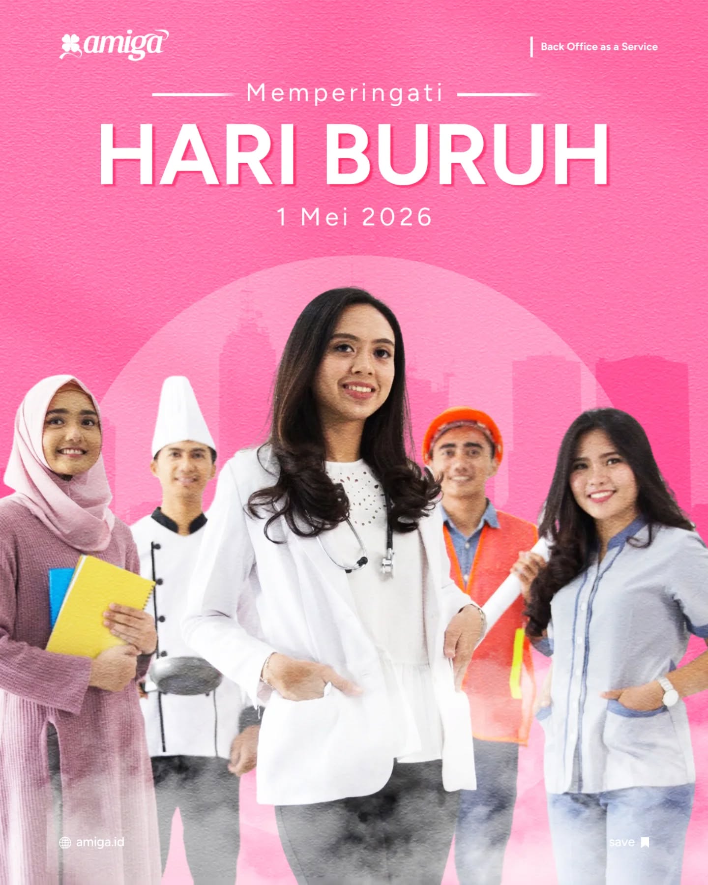 Dari mereka yang bekerja di balik meja hingga mereka yang bertaruh tenaga di lapangan, setiap peran adalah mata rantai yang tak ternilai.
Mari sejenak berhenti dan berterima kasih pada diri sendiri atas ketangguhan yang luar biasa selama ini.
Selamat Hari Buruh!
#amiga #hariburuh