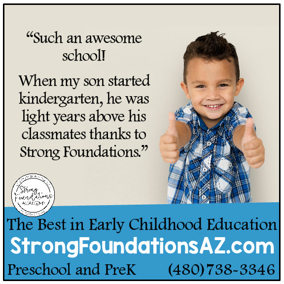 "Such an awesome school. They have the best teachers, great curriculum and an amazing indoor playroom for those hot hot days. My children have learned so much and when my son started kindergarten, he was light years above his classmates thanks to strong foundations. You will not find a better school where your child will not only be educated but will be loved and cared for."
💗Visit StrongFoundationsAZ.com to read more parent testimonials.
#ChandlerMoms #GilbertMoms #EastValleyMoms #ChandlerAz #AzKids #StrongFoundationsAcademy #ChandlerKids #GilbertKids #ArizonaKids