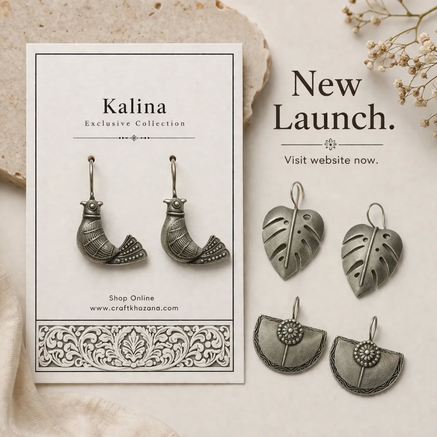 ✨ Introducing our latest drop ✨
Where tradition meets modern elegance 💫
Each piece is thoughtfully curated from Kolkata to make you stand out effortlessly.
Shop Online
www.craftkhazana.com
#newcollection #jewelrydesign #indianhandmade #oxidisedearrings #craftkhazana fashionaccessories ethnicwear styleinspo jewelrylover