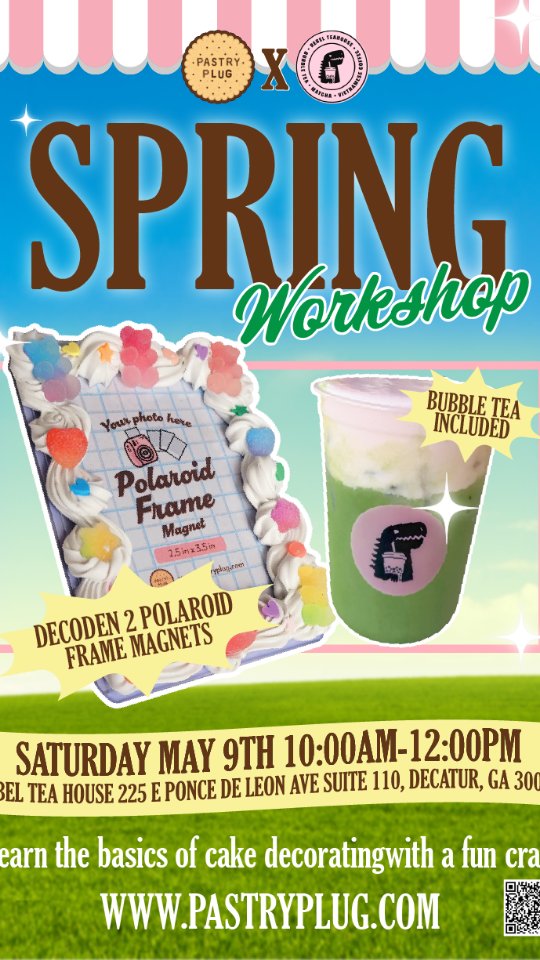 Join us @rebelteahouse for our next decoden workshop on Saturday, May 9th !🎨🎂🧋 Learn the basics of cake decorating, enjoy a tasty bubble tea, and create fake food art in community! Tickets are available at pastryplug.com 💝 #decaturga #atlanta #cakeart