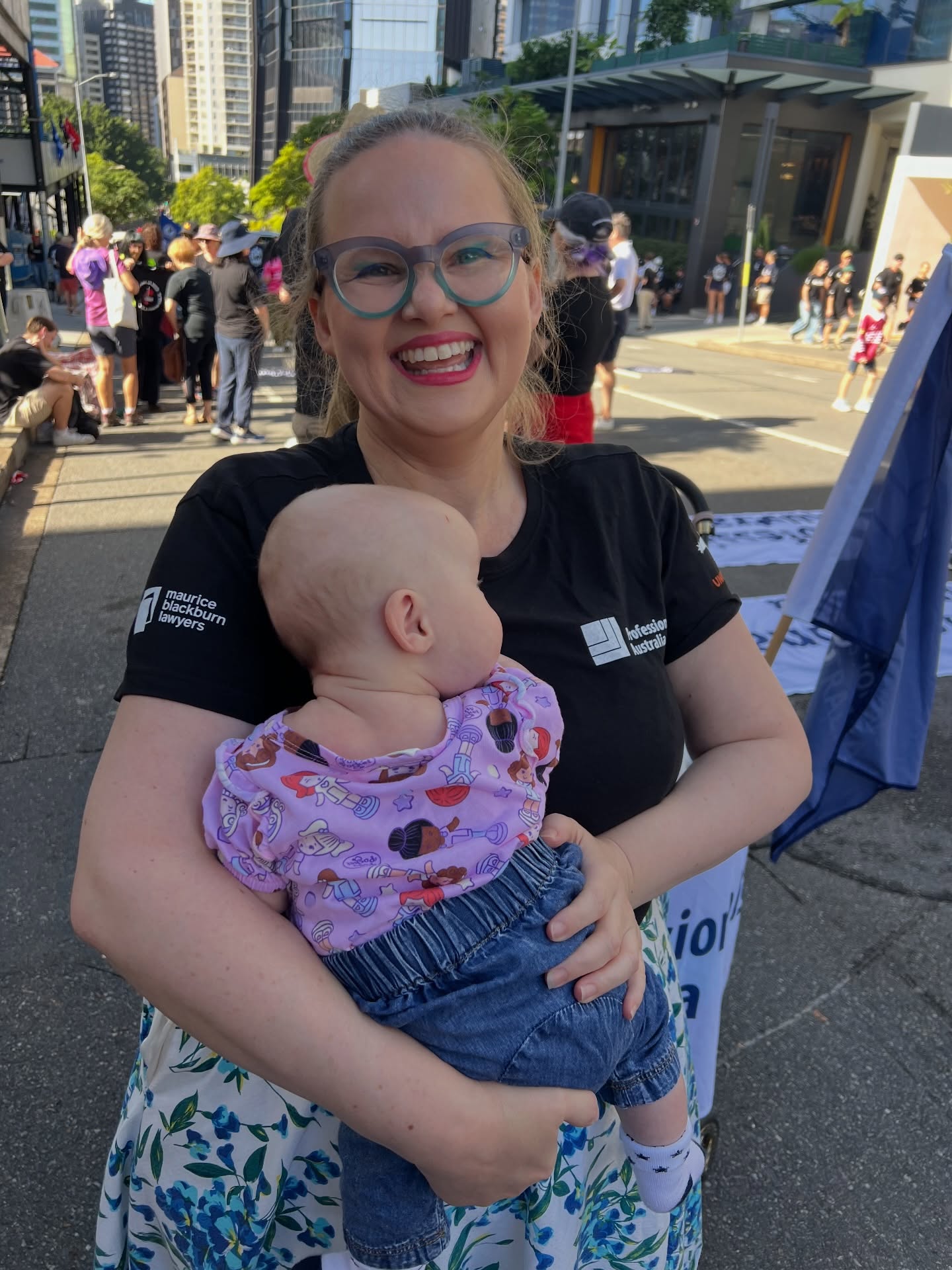 MAY DAY! Pixelle’s first March at Labour Day in Brisbane with “tech union” @professionals.australia (IYKYK!) I’m running in the Queensland election too 🗳️