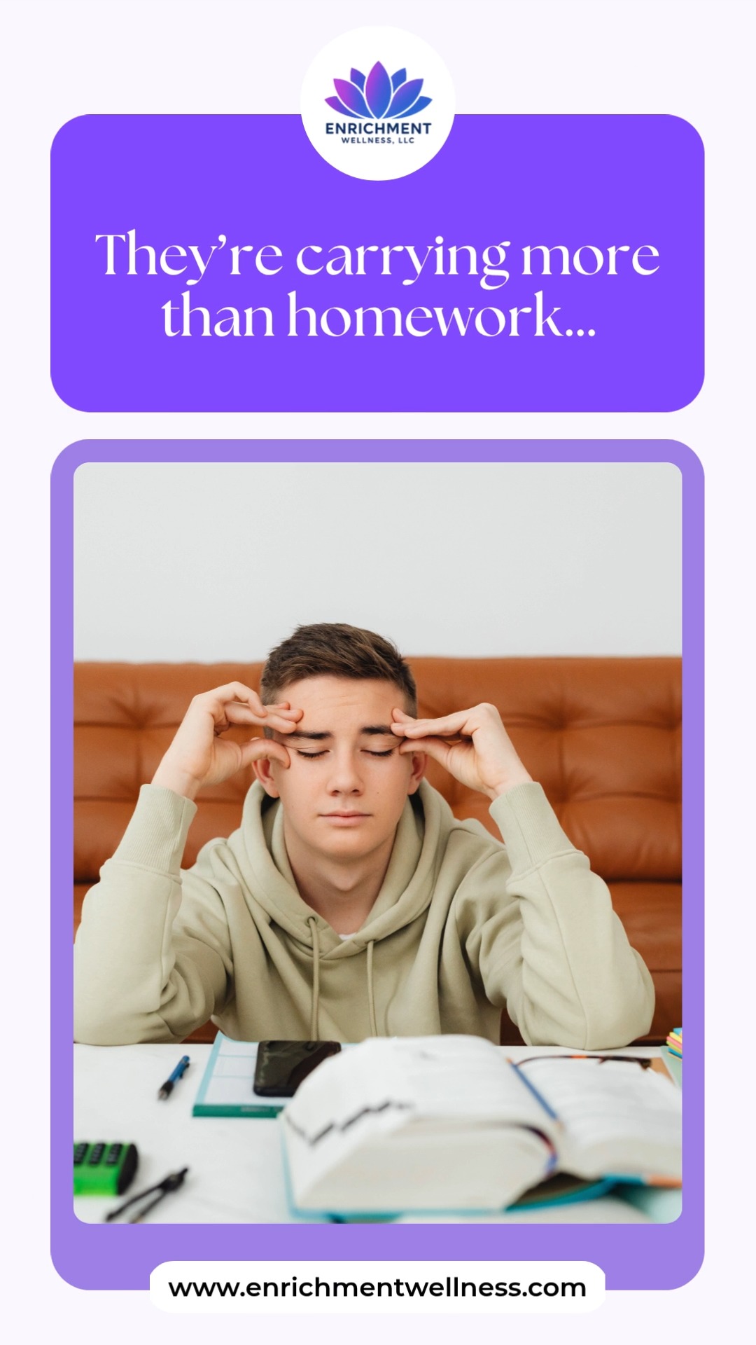 Not every struggling teen looks “troubled.”
Some stay quiet.
Some smile through it.
Some slowly burn out while everyone says, “You’re doing great.”
The pressure today is real — academically, socially, emotionally.
Support can change everything.
📍Teen Counseling at Enrichment Wellness
(301) 944-9065
www.enrichmentwellness.com
#TeenMentalHealth #TeenCounseling #MentalHealthSupport #TeenStress #ParentingSupport