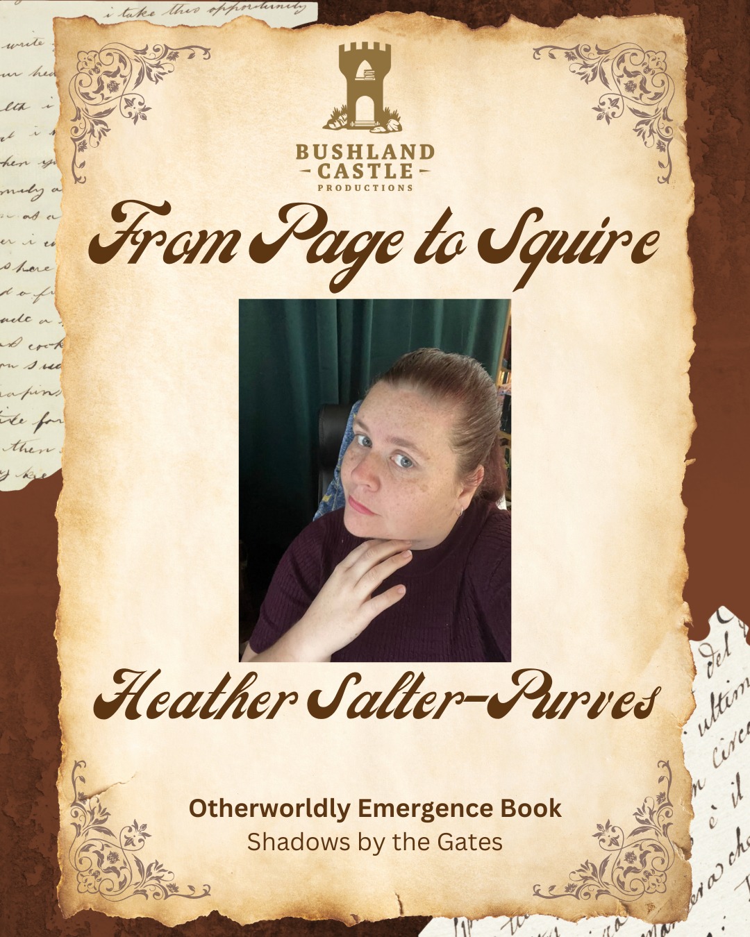@heather.salterpurves_author was welcomed into Bushland Castle Productions as a Page last year and when she signed on as an Author she was Elevated to Squire. It has been a delight to see Heather work on her addition to the Otherworldly Emergence Series: Shadows beyond the Gates and I look forward to sharing it with the world Later this year.
If you would like to know more check out our website-
https://www.bushlandcastleproductions.com/publishing/owe