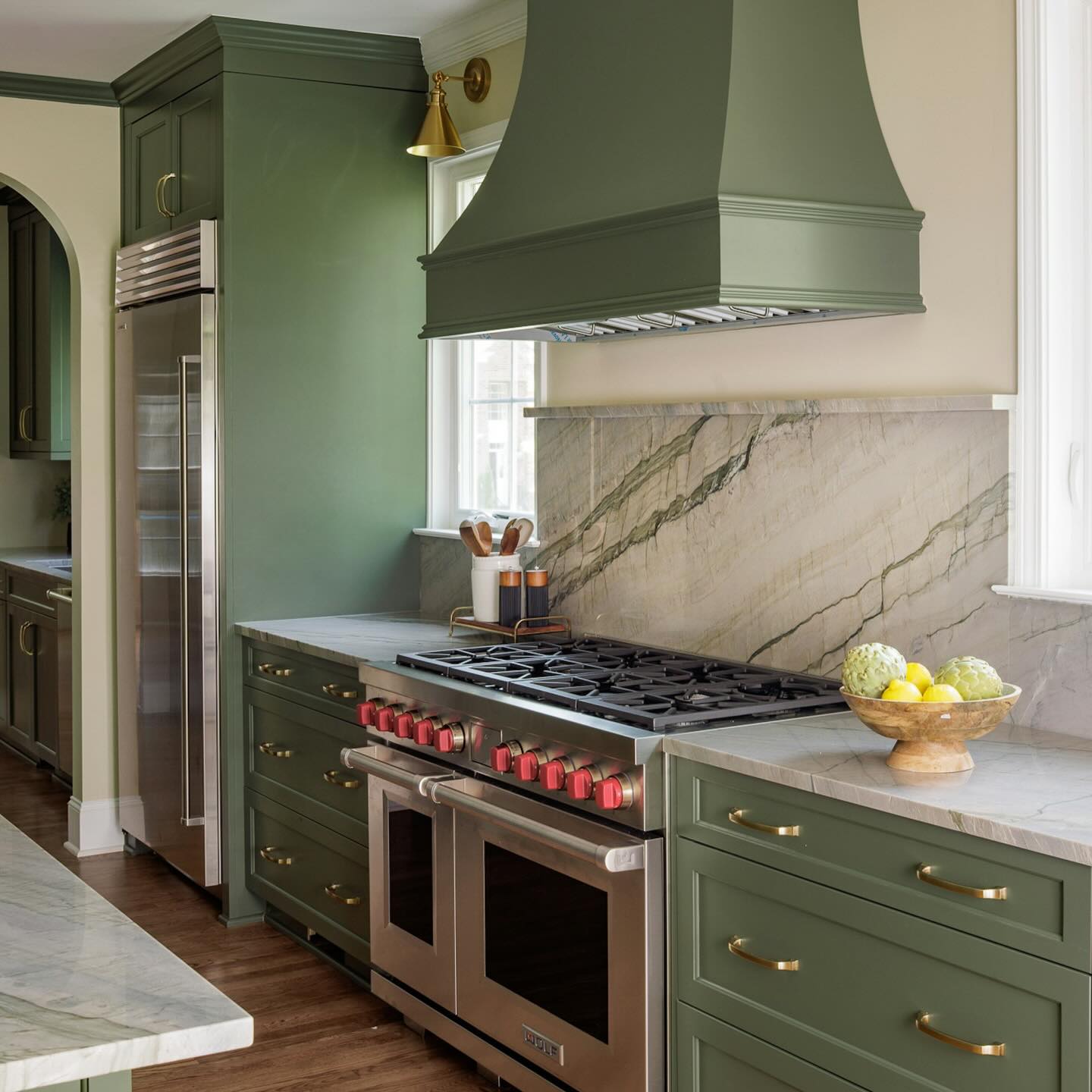 Wait for the before… 👀. This one is hard to put into words!
9 years and dozens of kitchens, and this transformation might be one of our favorites!
From the incredible Pewter Green cabinetry to the stunning Audacia quartzite, this new kitchen not only features functional storage and open airy spaces, but we also created a chef’s dream scullery tucked through the arched opening, featuring a full sink, dishwasher, full size freezer and a wall of pantry storage.
The results speak for itself. This is why we love what we do! We are currently booking designs to begin construction in July/August! If you’re dreaming or a renovation, we should talk. 📞
Design: @hailey_turnerdesignbuild
Builder: @turnerdesignbuild
Photography: @beccabondphoto
Fabricator: @harkeytileandstone
Cabinetry: @hoganscabinetry