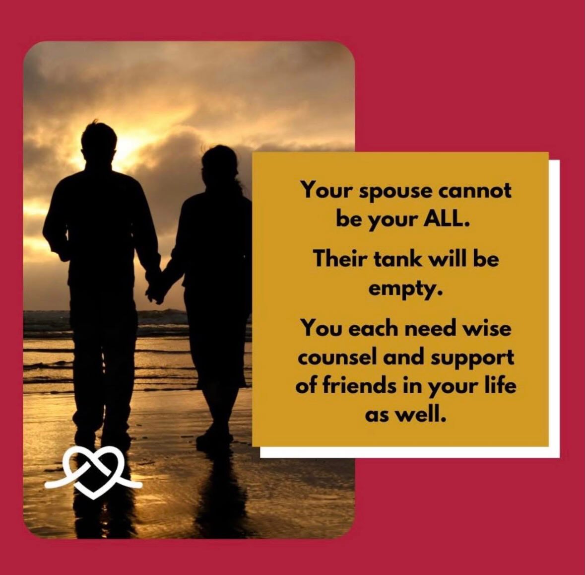 The truth of this post! It’s incredibly important to have friends, community and family around you that support your marriage AND can be a pillar for you. Friendships are crucial to a healthy marriage! 👏🏼
San Antonio Marriage Initiative @samarriage image