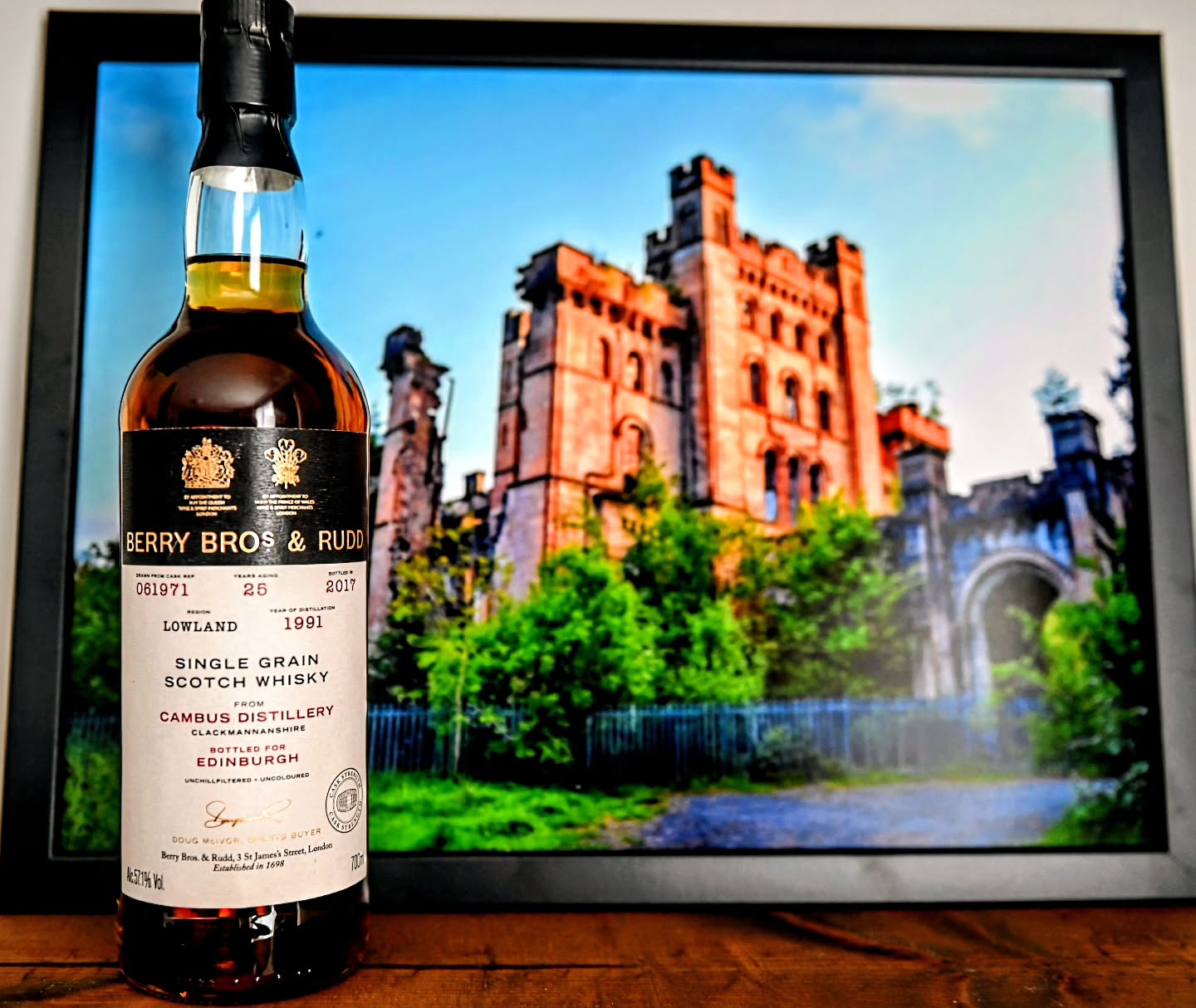 Pairing another whisky with a photo that I took in Scotland!
This photo is of the now in ruins Lennox Castle. Nestled in the woodlands to the North East of Glasgow and just outside the town of Lennoxtown at the foot of the Campsie Fells. This is significant in the history of the Kincaid Clan as the two Clans are more intimately intertwined than many in Scottish history. First for violent conflicts and then alliances made through marriage which actually united the two Clans as one for almost 2 centuries. The castle itself was built for John Lennox Kincaid in the late 1830s and was also a hospital for over half a century.
I got to visit the ruins on my trip and I kept a rock that was part of the main entry wall which I still have.
The whisky is a 25 year old Cambus from @berrybrosrudd that was bottled back in 2017, the year before my trip. Maybe i will Crack it open soon when I look back through a ton of photos of the trip!
.
.
.
.
.
#whisky #history #travel #castle #memories