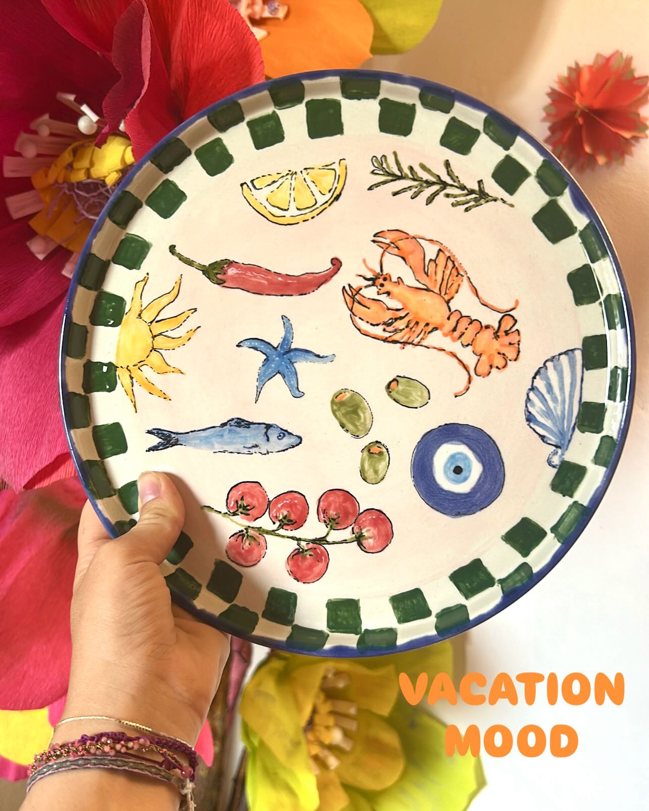 #vacationmood🔛 🌸🦞🍋☀️ #keramikbemalenmachtglücklich #keramik #keramikzumselbstbemalen #workshops