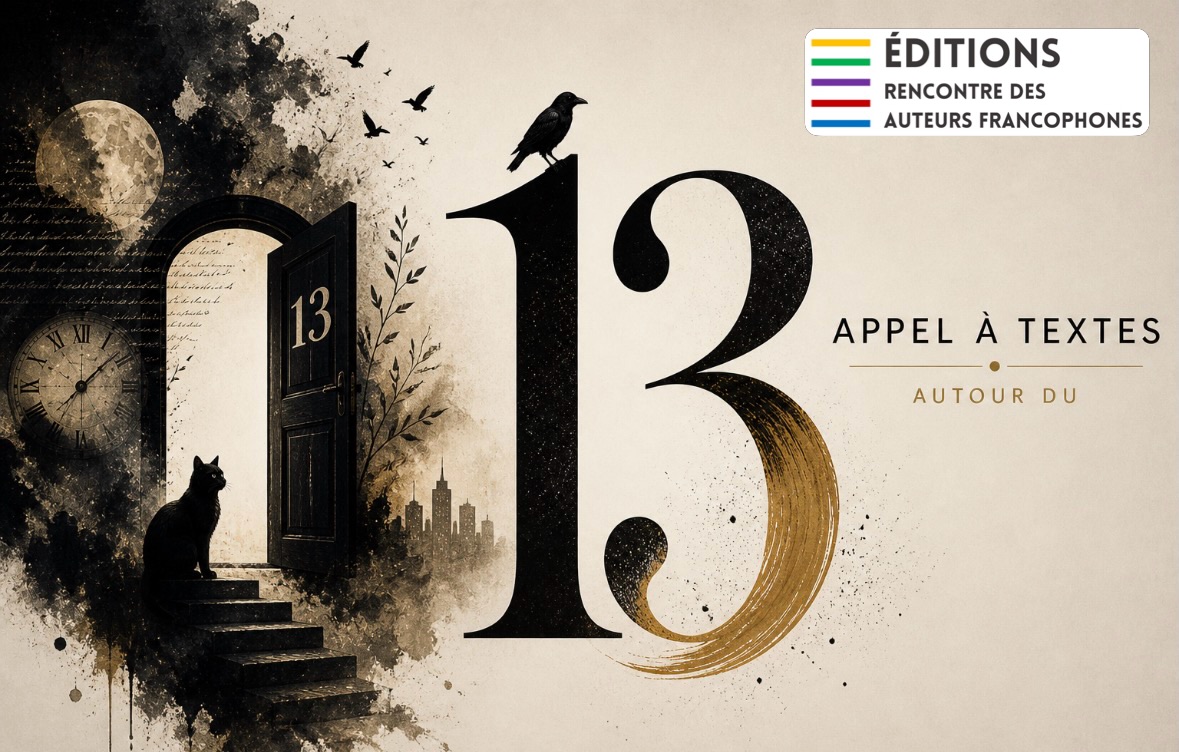 Nouvel appel à textes des Éditions Rencontre des Auteurs Francophones
Le 13e recueil de notre maison d’édition francophone américaine sortira lors du Salon du Livre de Wallonie.
Son sujet est surprenant. Et l’inspiration sans fin.
Découvrez l’appel à texte disponible sur le site et ses conditions de participation.
https://www.rencontredesauteursfrancophones.com/editions