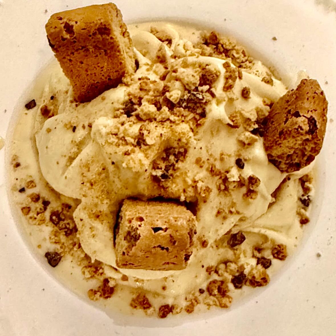 Zabaglione gelato (custard-based), folded with cantucci cookie and a whisper of Vin Santo — a little Tuscan nostalgia in every spoonful.
In the old days, nonne had their own kind of comfort: a crunchy cantuccio, a drop of sweet wine, and golden egg yolk whipped into something warm, rich, and restorative. This flavor is our frozen love letter to that memory.
#Gelato #Cantucci #VinSanto #TuscanDessert #ItalianGelato