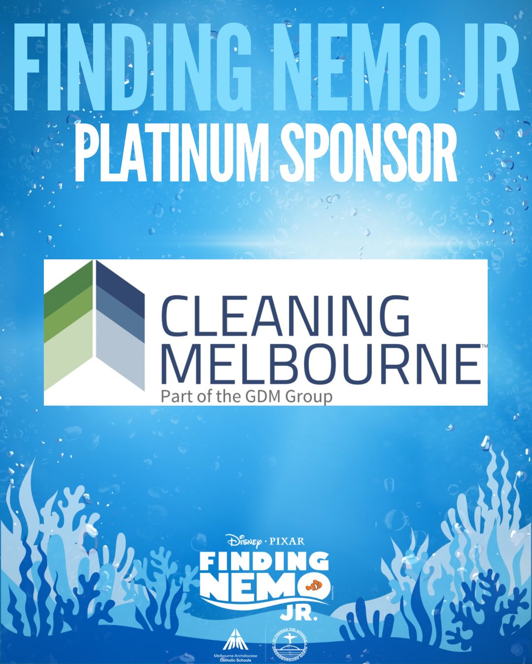 SPONSOR SPOTLIGHT
We would like to sincerely thank David and the team at Cleaning Melbourne for their generous support of our production.
Cleaning Melbourne is a professional cleaning company that provides high-quality cleaning and property maintenance services across Melbourne. They specialise in areas such as commercial cleaning, event cleaning, window and carpet cleaning, and general property upkeep, working with a wide range of clients and facilities.
We are incredibly grateful for their ongoing support and generosity. Their contribution plays an important role in creating meaningful opportunities for our students, and we truly appreciate their commitment to our school community.
🖥️: https://cleaningmelbourne.net.au
📧: info@cleaningmelbourne.net.au
📞: 1300 232 532
#sponsorship #thearts #production #findingnemo
