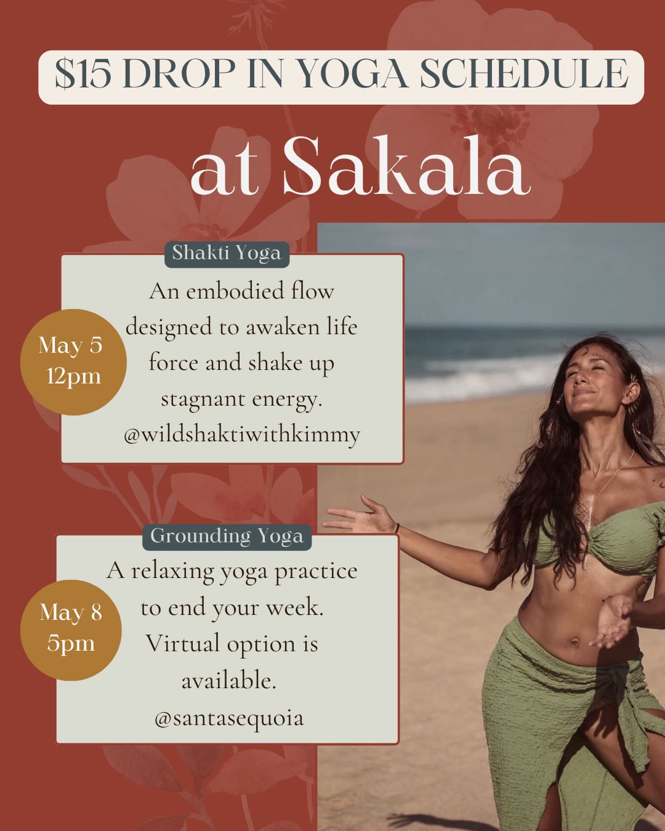 LOW PRICE YOGA AT SAKALA 💚
We’re making it easier than ever to come back to your body and your breath.
Join us this week for two different experiences; #whether you’re looking to move energy, awaken your life force, or slow down and ground at the end of your week.
✨ Shakti Yoga with @wildshaktiwithkimmy
✨ Grounding Yoga with @santasequoia
No pressure to be perfect. No need to be experienced.
Just come as you are and meet yourself on the mat.
#denverevents #denveryoga #denveryogacommunity #denveryogaevents