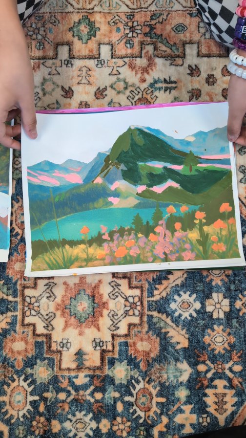 Here's a fun study we did in value and how to create depth in landscape art with a touch of Fauvism (think 1908 French avant-garde) and its bold, wild use of color.