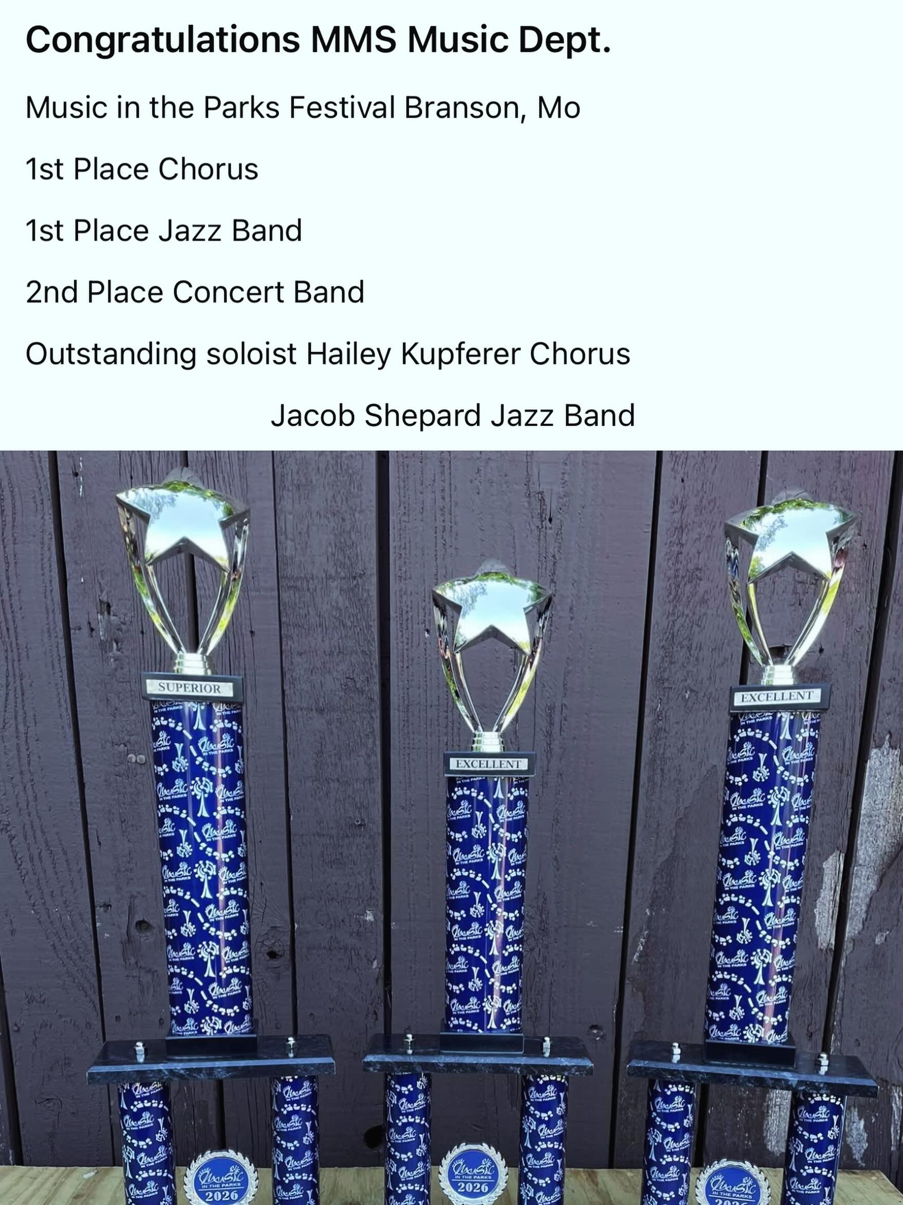 Our feeder programs continue to excel! Congrats MMS Music Department!