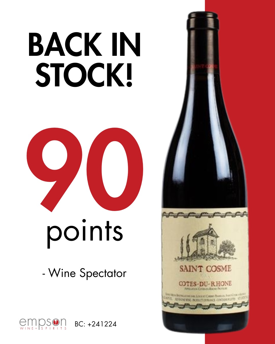 Château de Saint Cosme Côtes-du-Rhône is back in BC!
With 90 Points from Wine Spectator, this Côtes-du-Rhône is described as “Dark, inky and nicely unadorned, with violet and fresh blackberry showing real purity and freshness. Ripe and weighty, offering velvety tannins that guide the chalky, smooth finish, flecked with fleur de sel, garrigue and licorice root. Solid and vibrant. Drink now through 2028.”
Château de Saint Cosme is the leading estate of Gigondas and produces the benchmark wines of the appellation. The property has been in the hands of the Barruol family since 1490. Louis Barruol took over from his father in 1992 making a dramatic shift to quality and converting to biodynamics in 2010.
Look for Saint Cosme Côtes-du-Rhône on shelves at your local shop today!