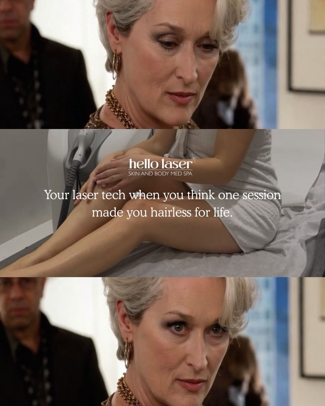 Miranda Priestly just got her laser certification and she has THOUGHTS. 👄✨
No sunscreen after microneedling? She knows.
Showed up unshaved to your laser appointment? She knows.
Got his name tattooed after 2 months? She really knows.
Book online today, link in bio 🔗
📍 Scottsdale | Phoenix | Tempe
#thedevilwearsprada2 #mirandapriestly #aesthetics #medaesthetics #laserhairremoval tattooremoval