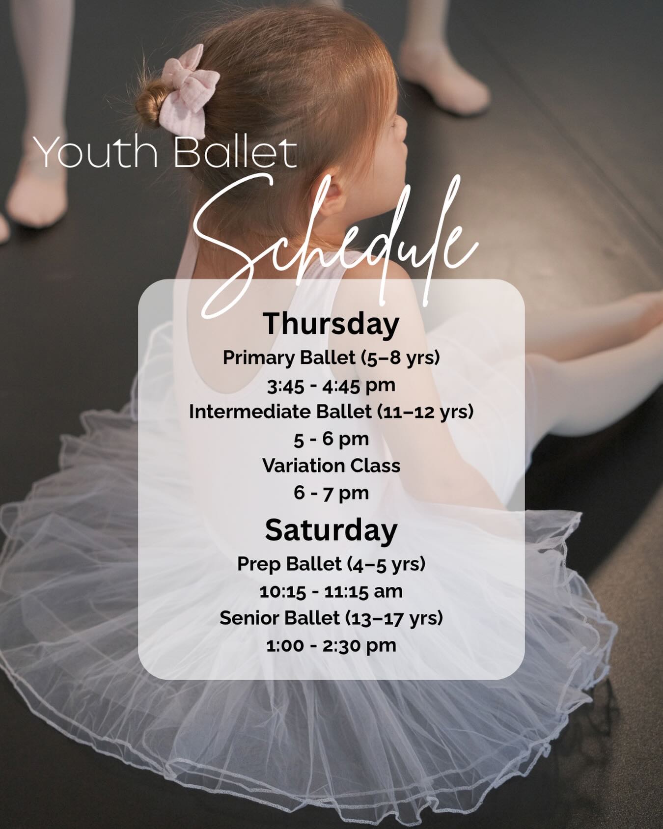 Youth Ballet Schedule
Based on the Vaganova method and following the Australian Conservatoire of Ballet (ACB) syllabus, we offer classes for students aged 4 to 17 across all levels. Dancers refine their technique, study classical variations, and develop strength in pointe work, artistry, and performance skills.
📩 DM or email us, or simply use the link in our bio to enrol
#kidsballet #bulimbaballet #danceclassesb #kidsactivities #brisbaneballet