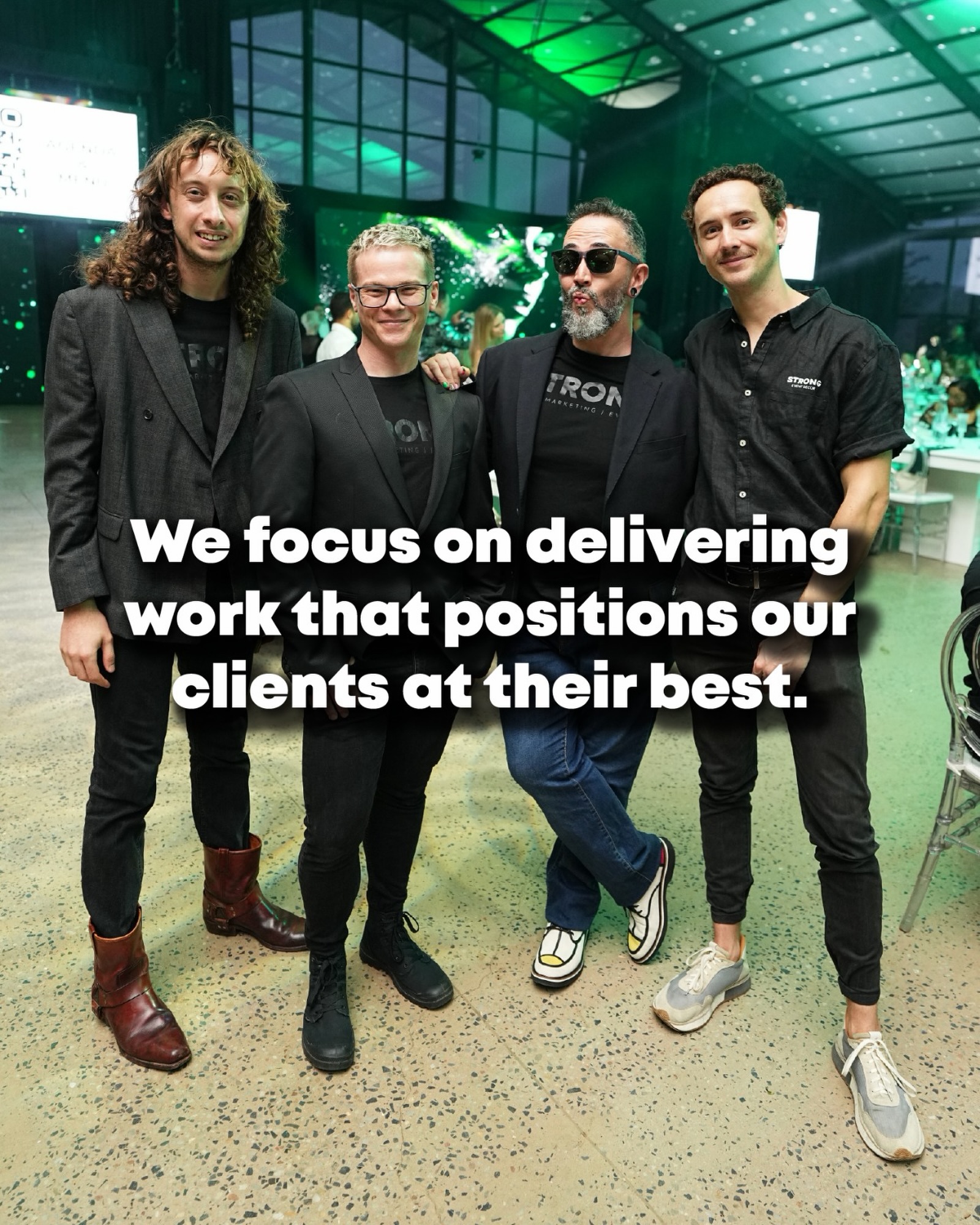 We focus on delivering work that positions our clients at their best.
Strategic thinking. Creative execution. Seamless delivery.
That’s the STRONG way.