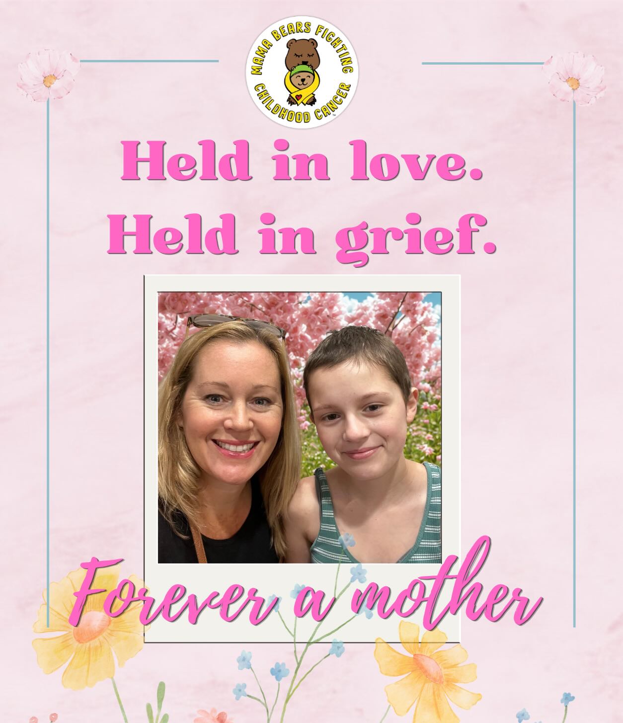🌷BEREAVED MOTHER’S DAY🌷
This Mother’s Day, we hold space for the moms who carry both love and loss.
At Mama Bears Fighting Childhood Cancer, we stand beside the mothers who have fought with everything they have—and those who continue to fight every single day for their children. For some, this day is filled with hugs. For others, it’s filled with memories, longing, and a love that has nowhere to land.
To our bereaved mama bears: your strength is fierce, your love is eternal, and your motherhood does not end. Not today. Not ever.
We honor your children. We speak their names. We carry them with you. 💜
#BereavedMothersDay