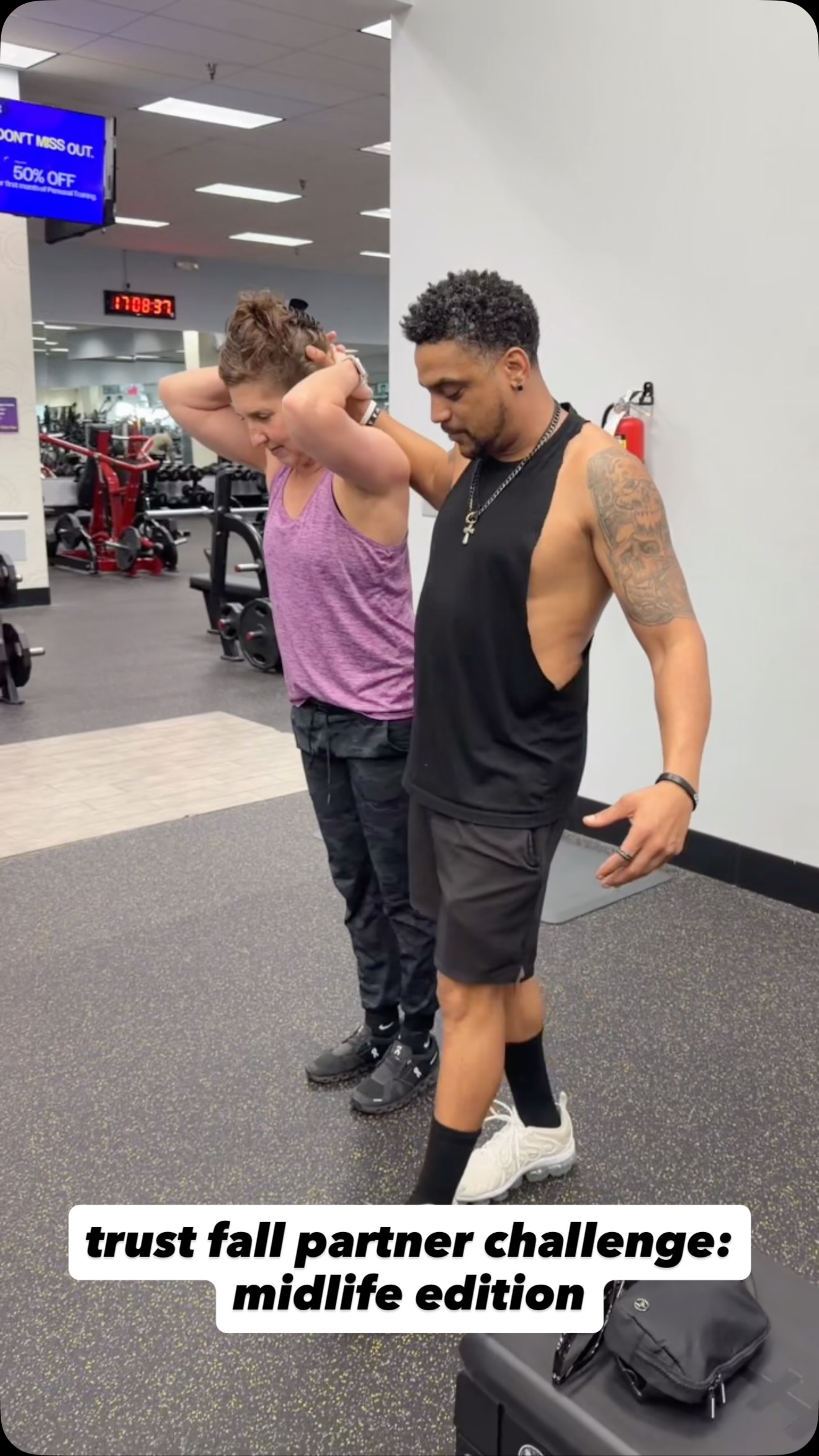 so I’ve got some work to do on my core strength but ✅
#tryittuesday #midlifestrength #partnerchallenge #muscleovermenopause #gymshenanigans