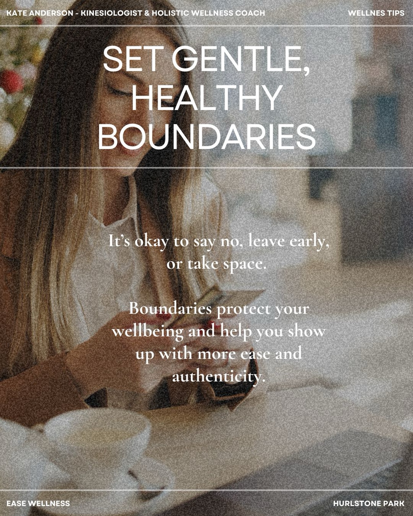 Boundaries aren’t about shutting people out — they’re about coming back to yourself.
When you begin to listen to your energy and honour what feels supportive (and what doesn’t), something shifts. You feel more grounded, more present, and more like you.
Saying no, leaving early, or taking space isn’t selfish… it’s a form of self-respect. And from a nervous system perspective, it helps reduce overwhelm, regulate stress, and create a sense of safety within your body.
The more you practice gentle, healthy boundaries, the more ease and authenticity you bring into every area of your life. 🤍
If this is something you’re learning or navigating, you don’t have to do it alone. Explore the range of supportive practitioners at Ease Wellness via the link in bio — each here to support you in their own unique way.
#EaseWellness #HealthyBoundaries #SelfCare #HurlstoneParkWellness #Kinesiology