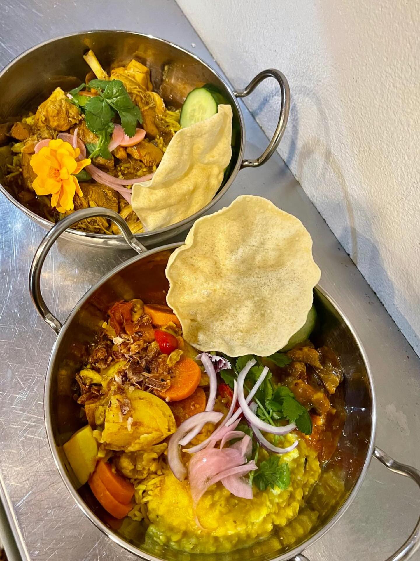 Two bowls, one beautiful story 🌿✨
Our spiced vegetable bowl + chicken masala bowl — both inspired by Valerie’s heritage recipes, rich in flavour, colour, and soul 🤍
Comforting, vibrant, and made with love… just the way it should be 🍛