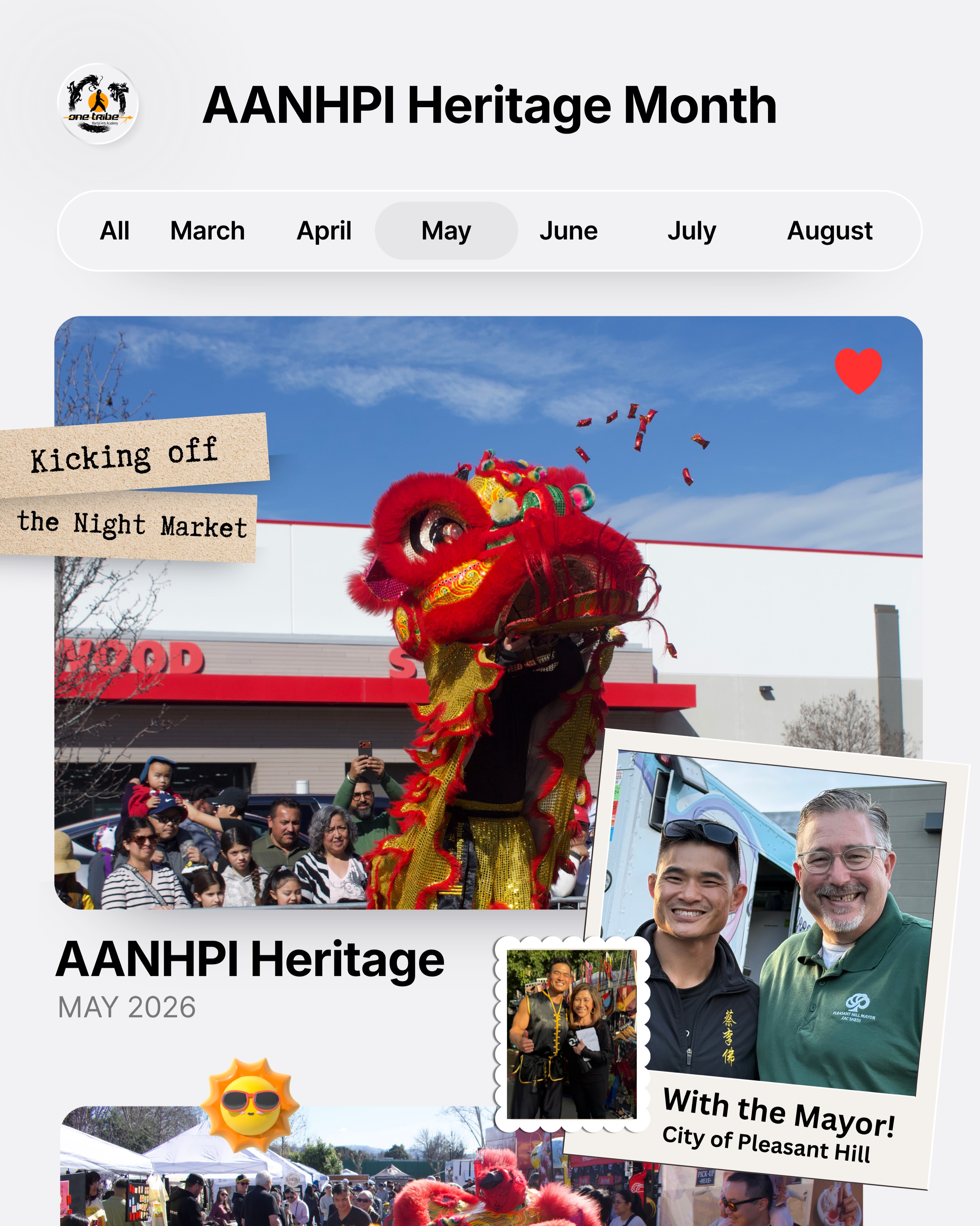 We kicked off AANHPI Heritage Month the right way 🔥🐉
Thank you @pleasanthillnightmarket for having us — amazing energy, community, and support.
Honored to celebrate alongside the city and even get featured on FOX Local 🙏
📍 Next stop: Concord Night Market
🗓 Friday, May 8
📍 Todos Santos Plaza
Come experience the Lion Dance live. You don’t want to miss this.