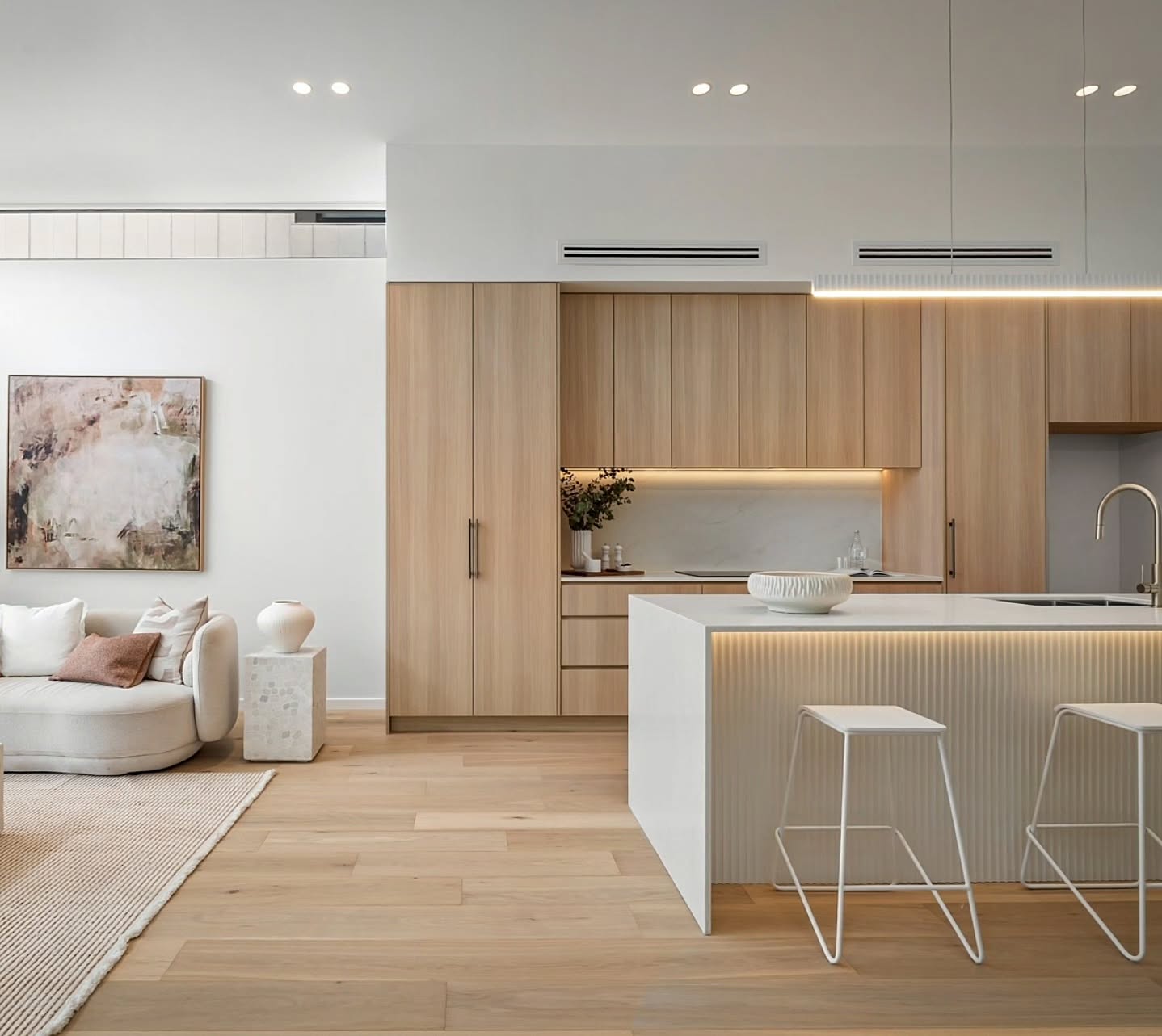 A seamless blend of warmth, texture and architectural design in this stunning Caringbah South residence featuring Tinge Oak by Imperial Flooring Australia®️.
Supplied + installed by our team, this premium engineered timber flooring brings a refined natural tone that perfectly complements the soft neutral palette, custom joinery and light-filled interiors throughout the home. The subtle character and organic variation of Tinge Oak creates depth without overpowering the space - delivering a timeless, high-end finish designed to elevate modern living.
From concept to completion, our full supply + install service ensures every detail is executed to the highest standard.
▫️Australia Wide Shipping for Samples Available.
▫️Professional Installation Services.
▫️Imperial Flooring Australia ®️