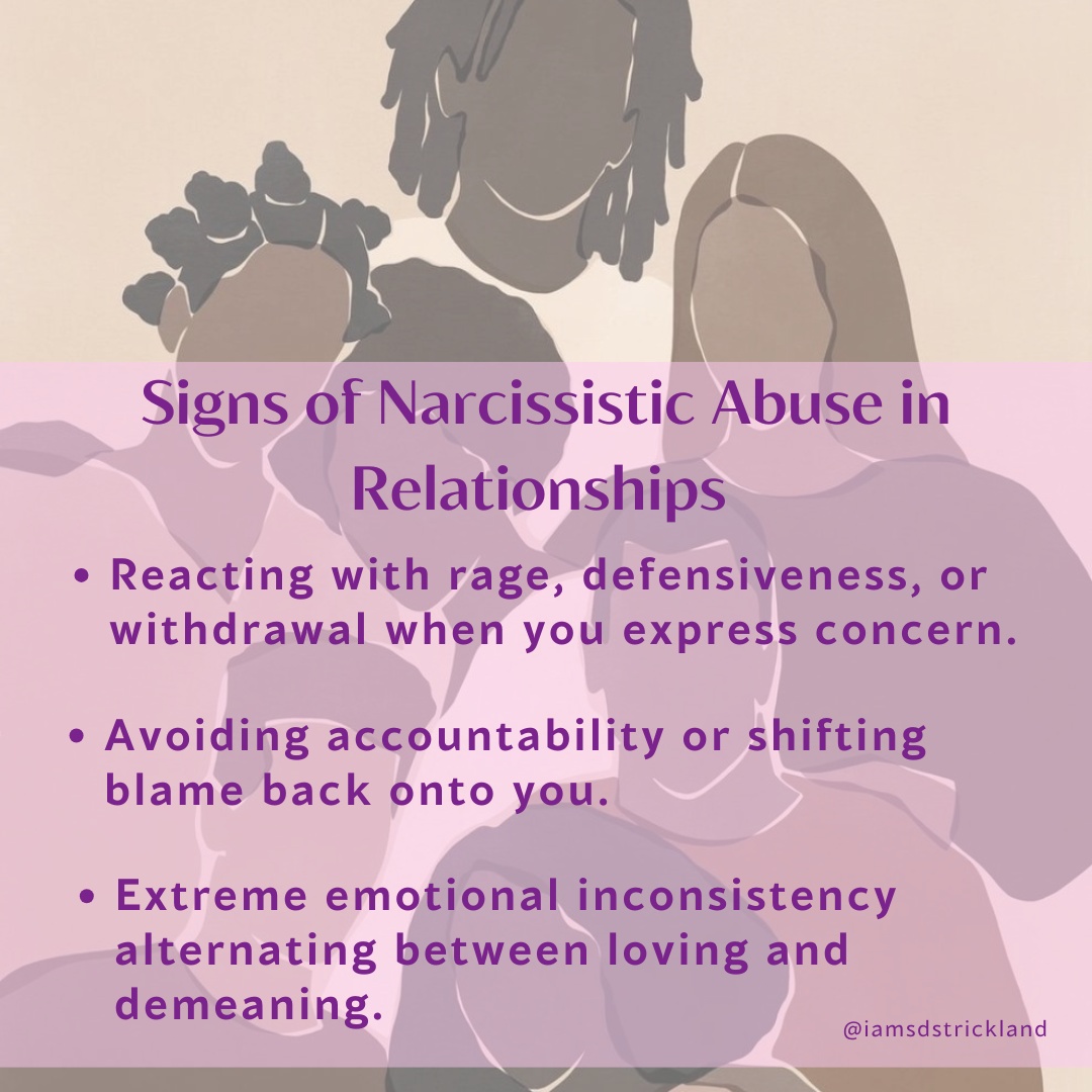 Narcissistic abuse can look different from one relationship to another. Some narcissists are overt and openly aggressive, some are covert appearing passive, wounded on the surface. Here are some common signs:
#Every1KnowsSome1 #owningyourstory #youhaveavoice #breakthecycle #stopdomesticviolence